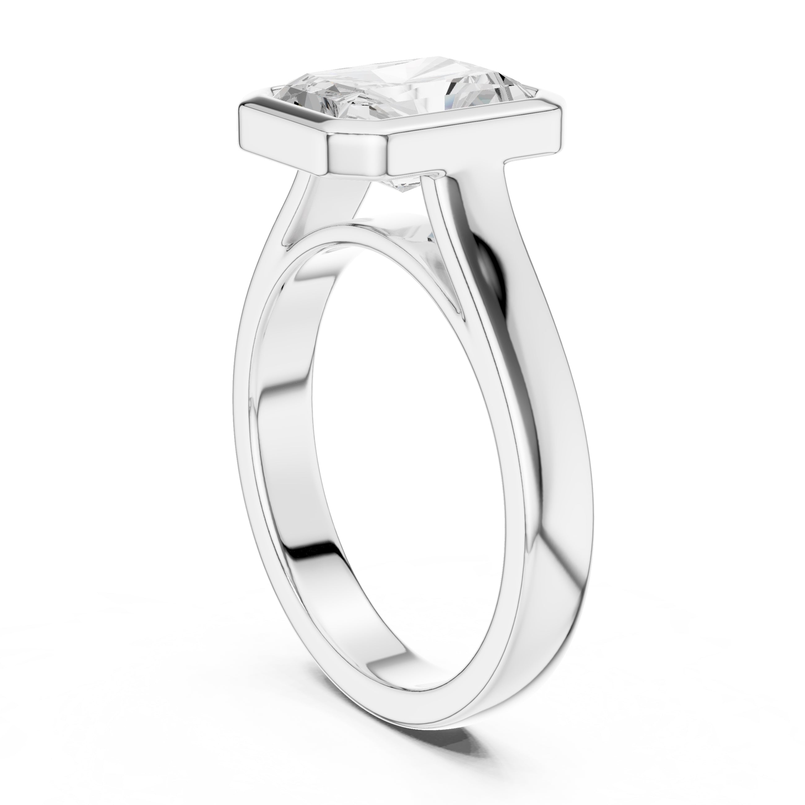 2.00 ct Seamless Encase Ring 2ct White Gold Radiant