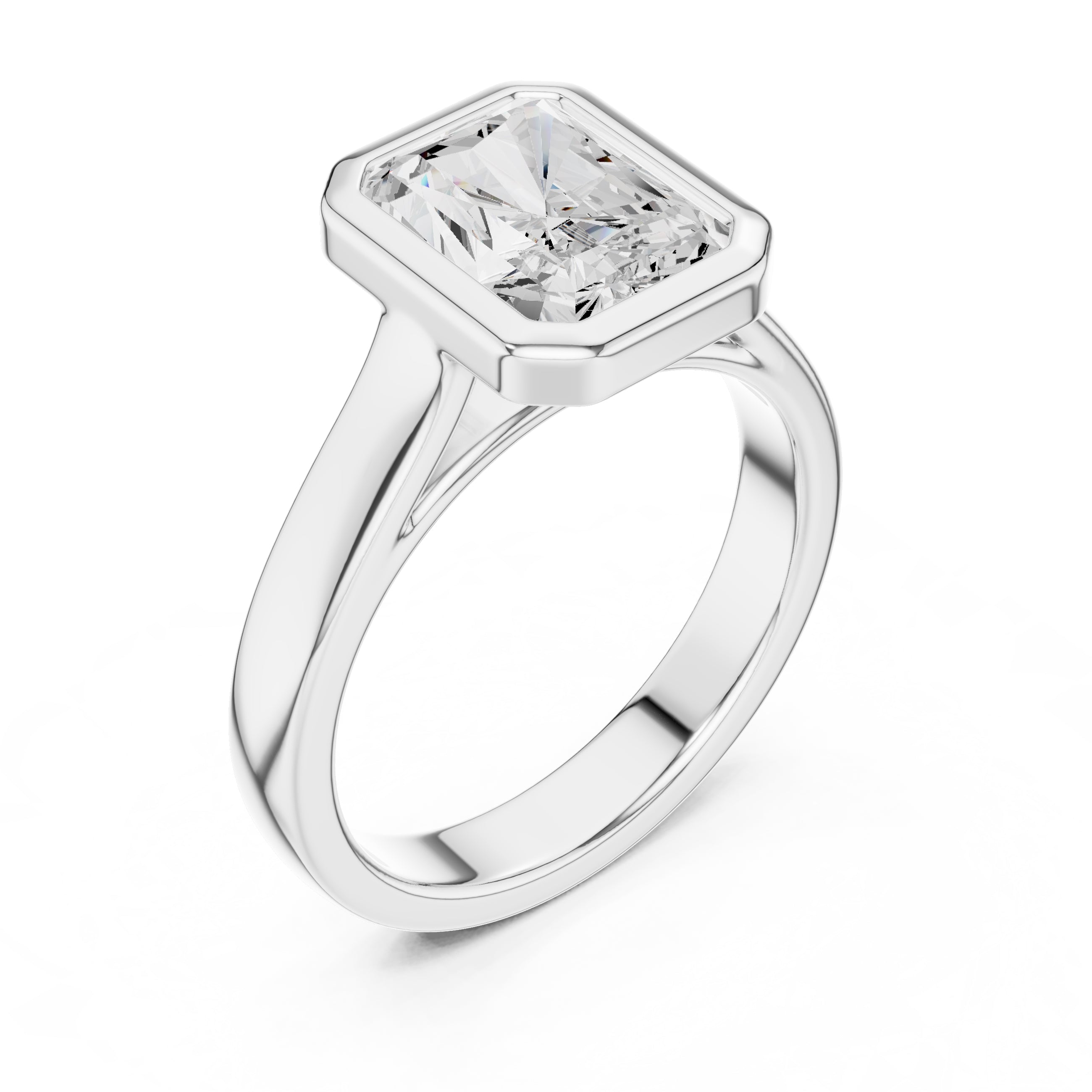 2.00 ct Seamless Encase Ring 2ct White Gold Radiant