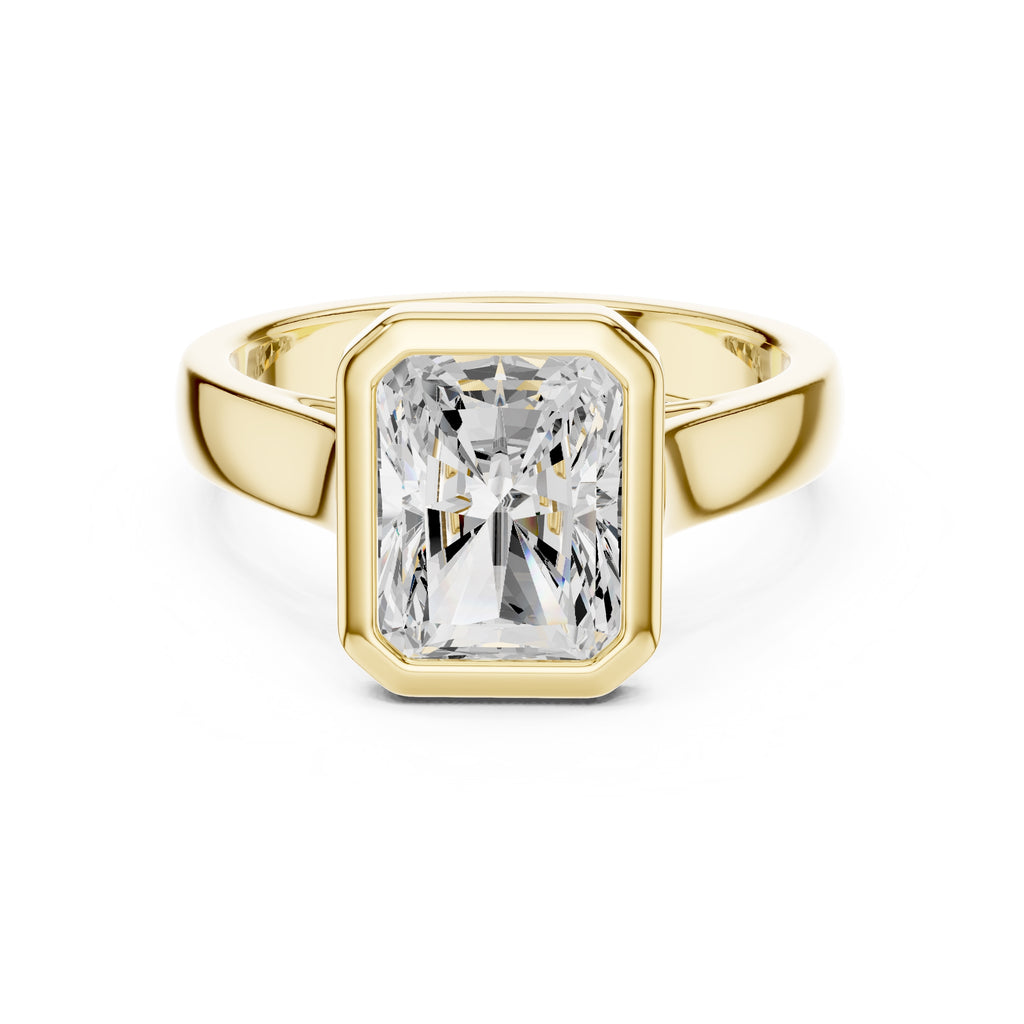 2.00 ct Seamless Encase Ring 2ct Yellow Gold Radiant