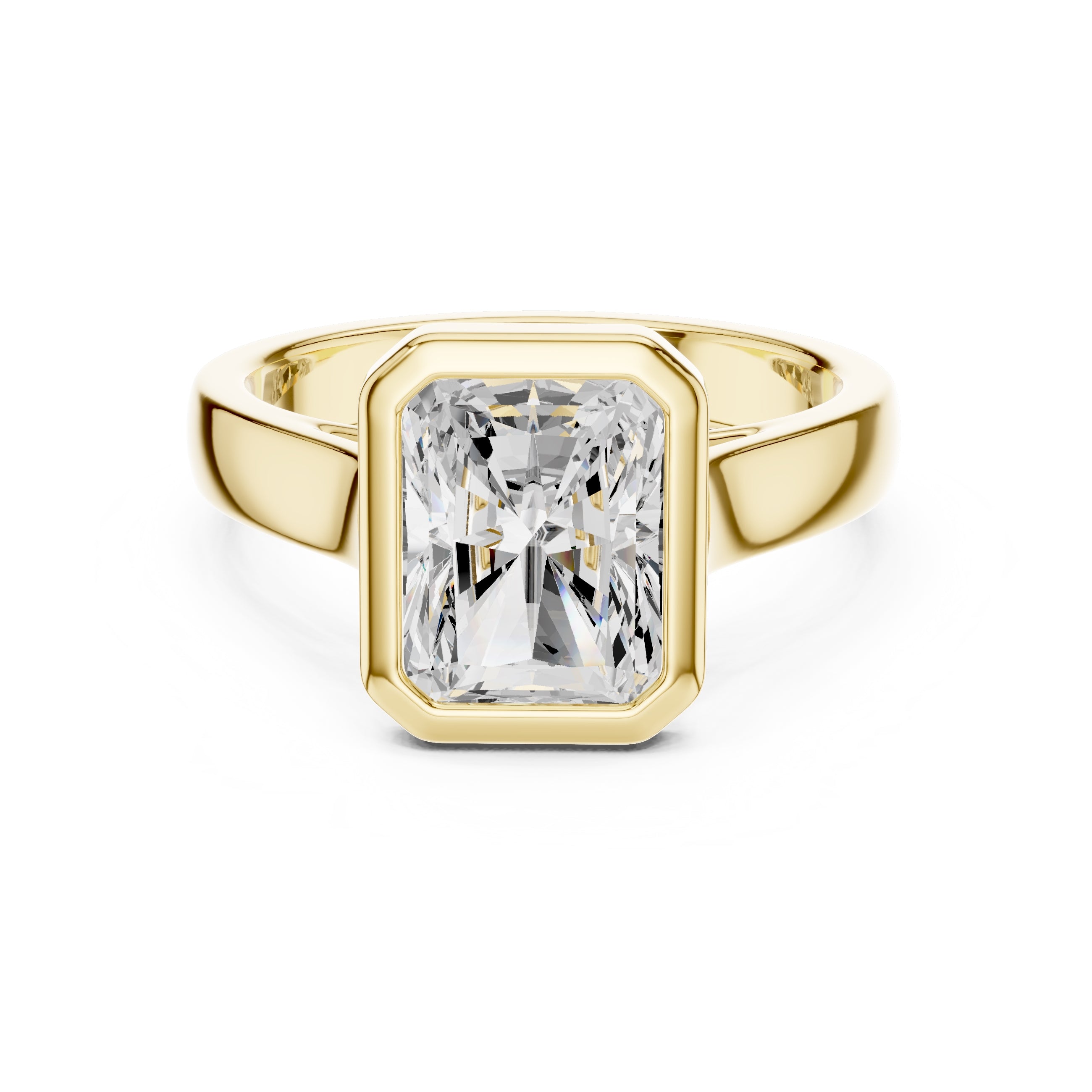2.00 ct Seamless Encase Ring 2ct Yellow Gold Radiant