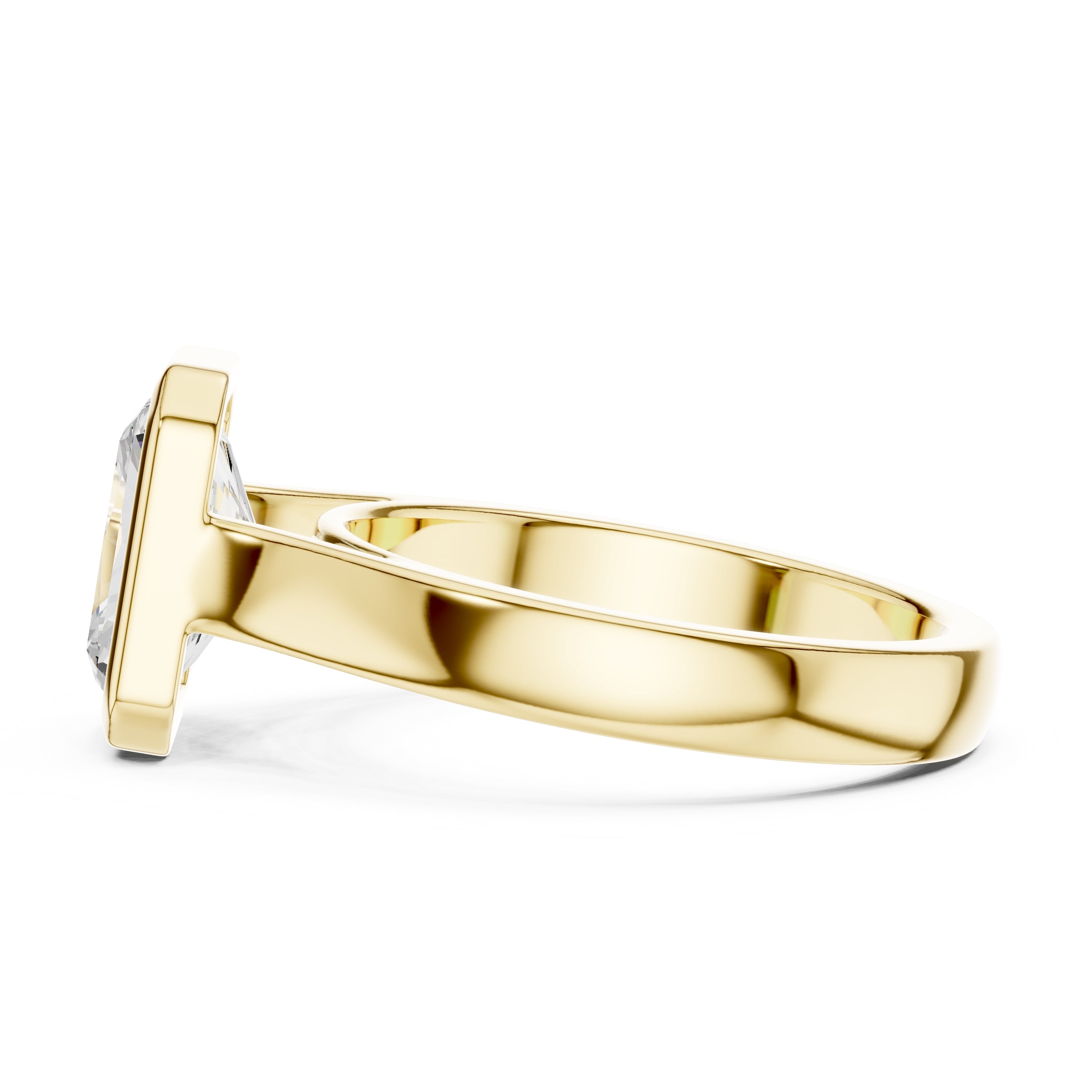 2.00 ct Seamless Encase Ring 2ct Yellow Gold Radiant