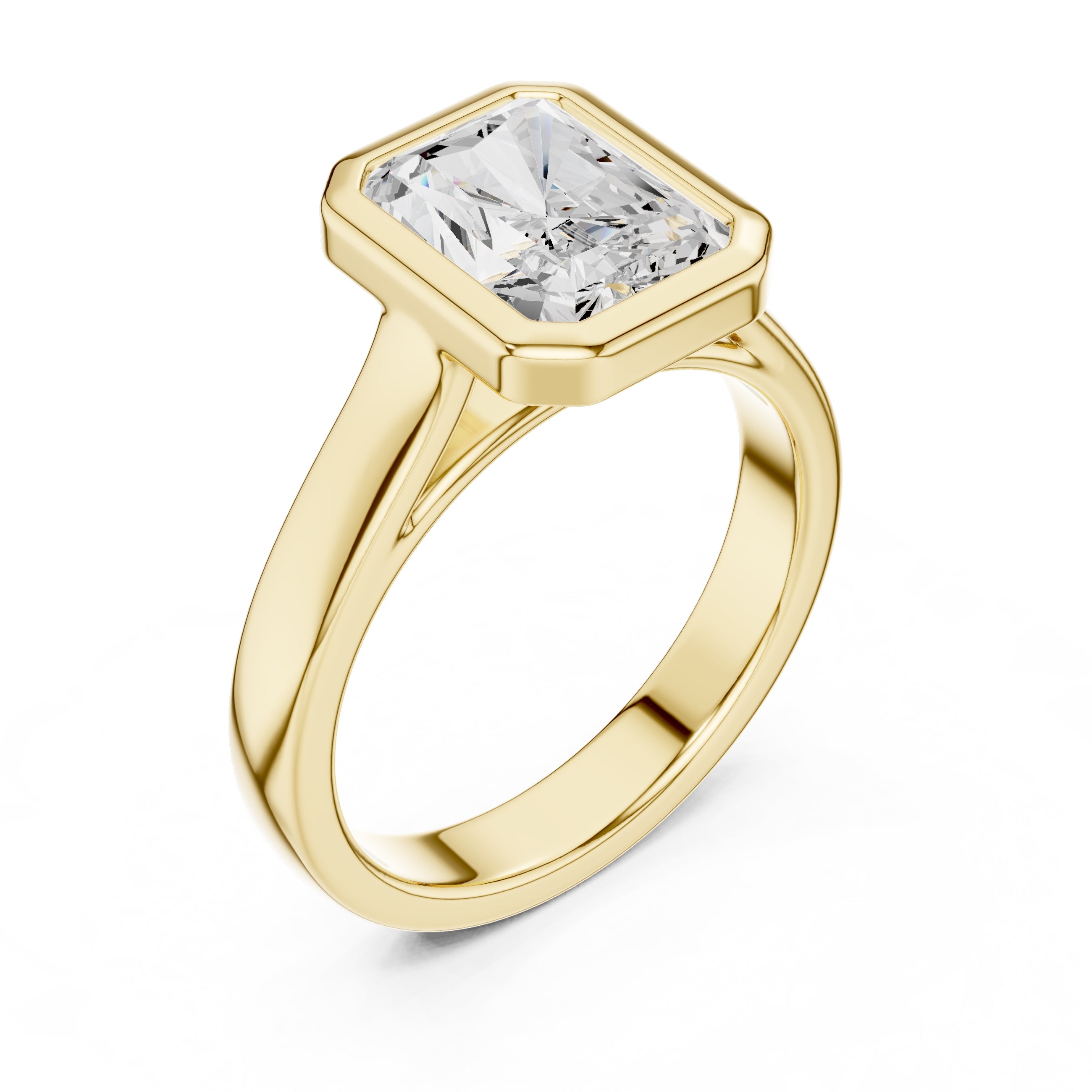 2.00 ct Seamless Encase Ring 2ct Yellow Gold Radiant