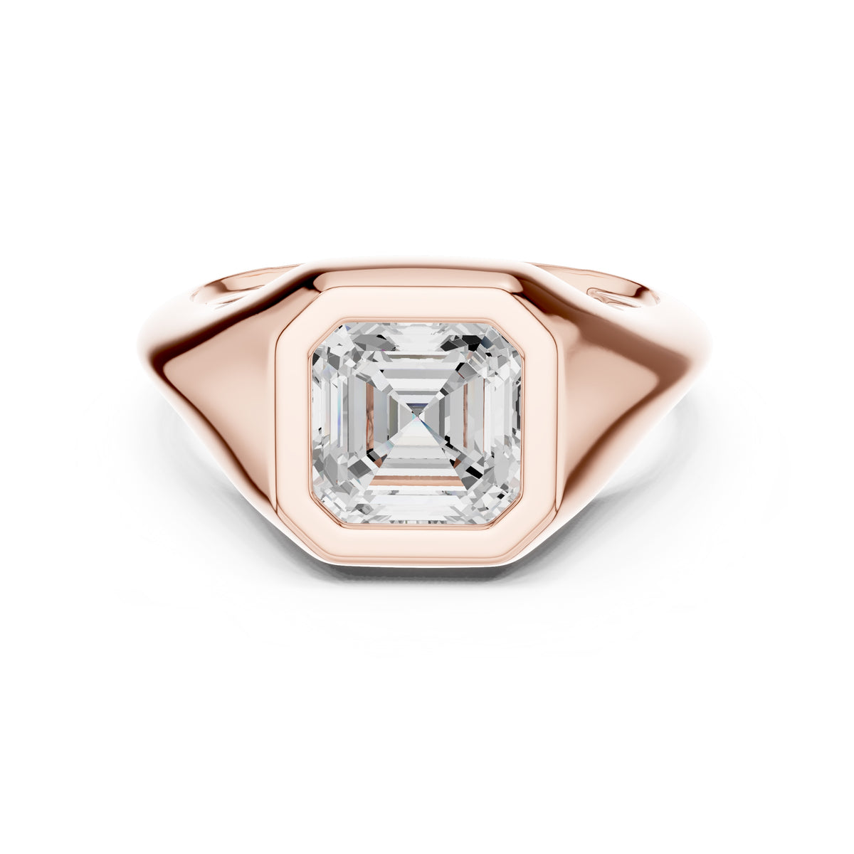 2.00 ct Fortress Setting 2ct Rose Gold Asscher
