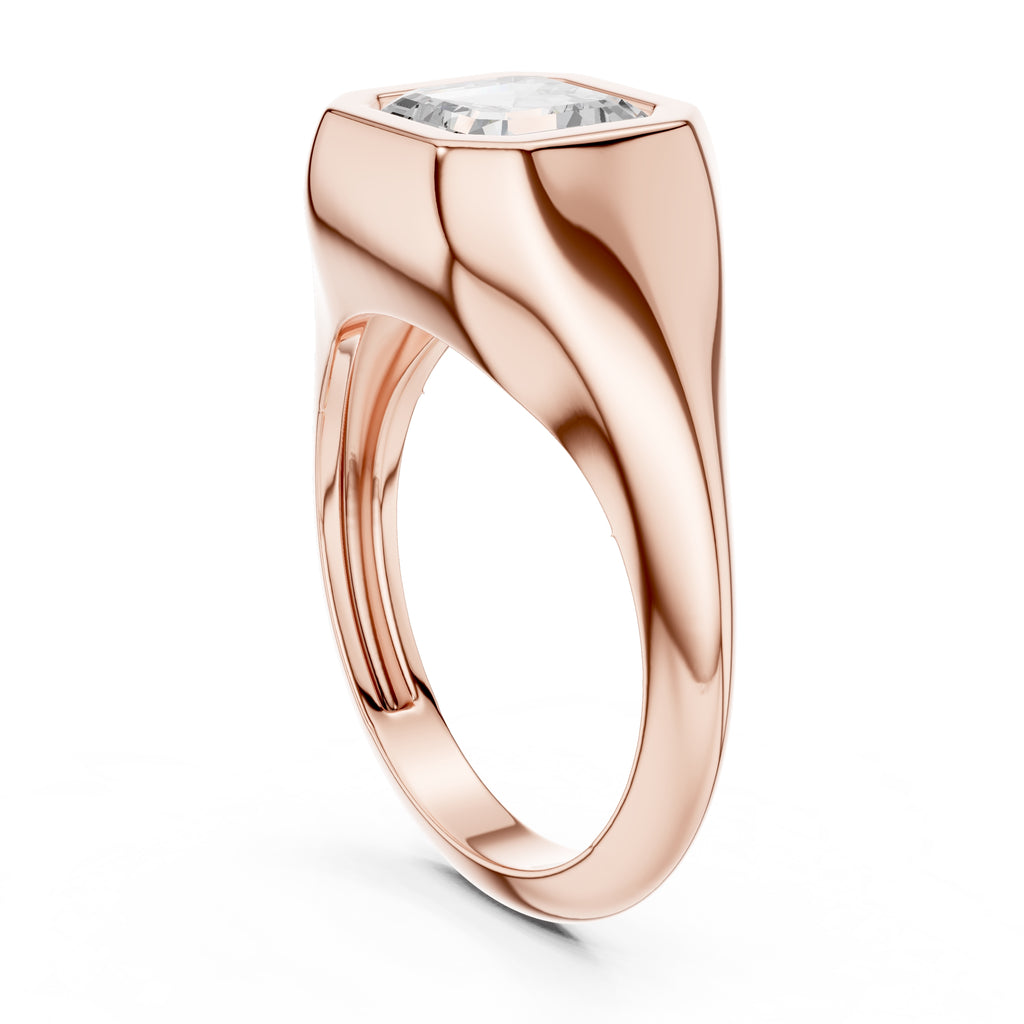 2.00 ct Fortress Setting 2ct Rose Gold Asscher
