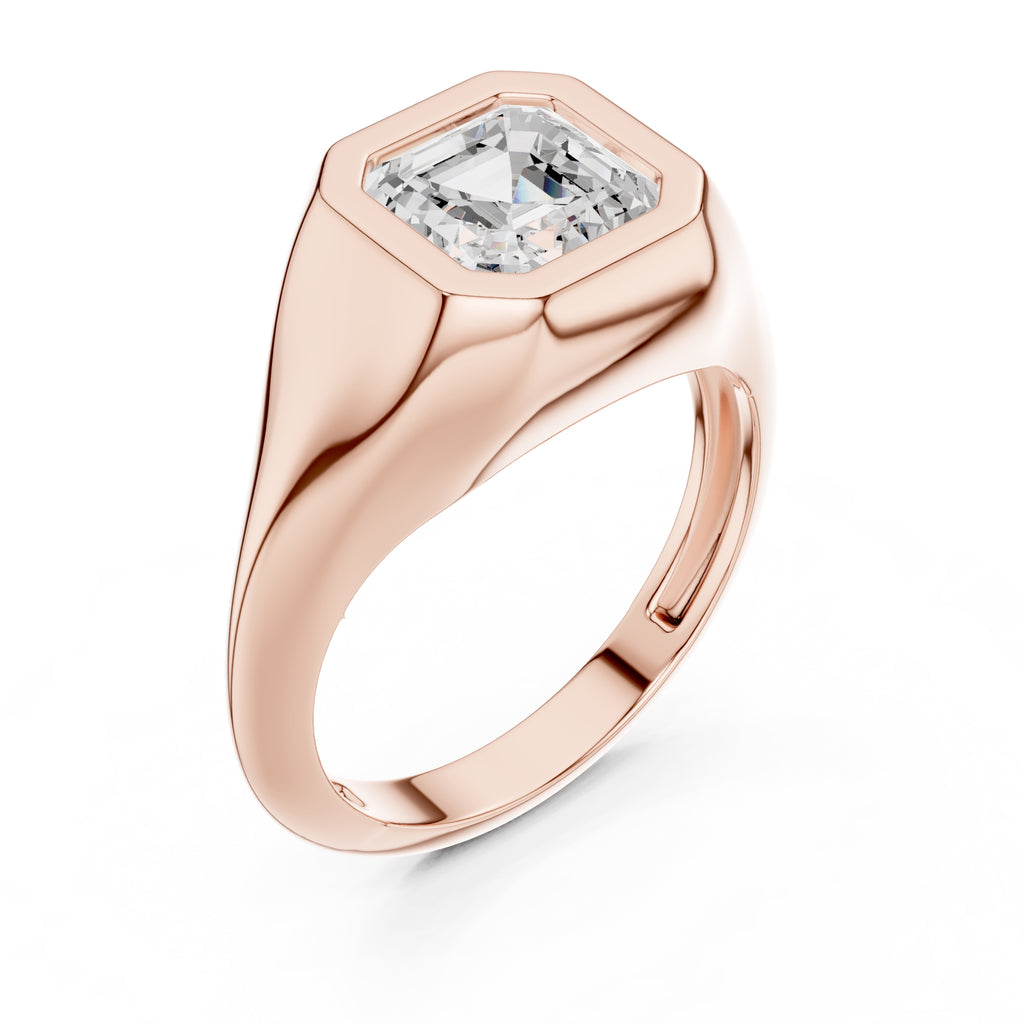 2.00 ct Fortress Setting 2ct Rose Gold Asscher