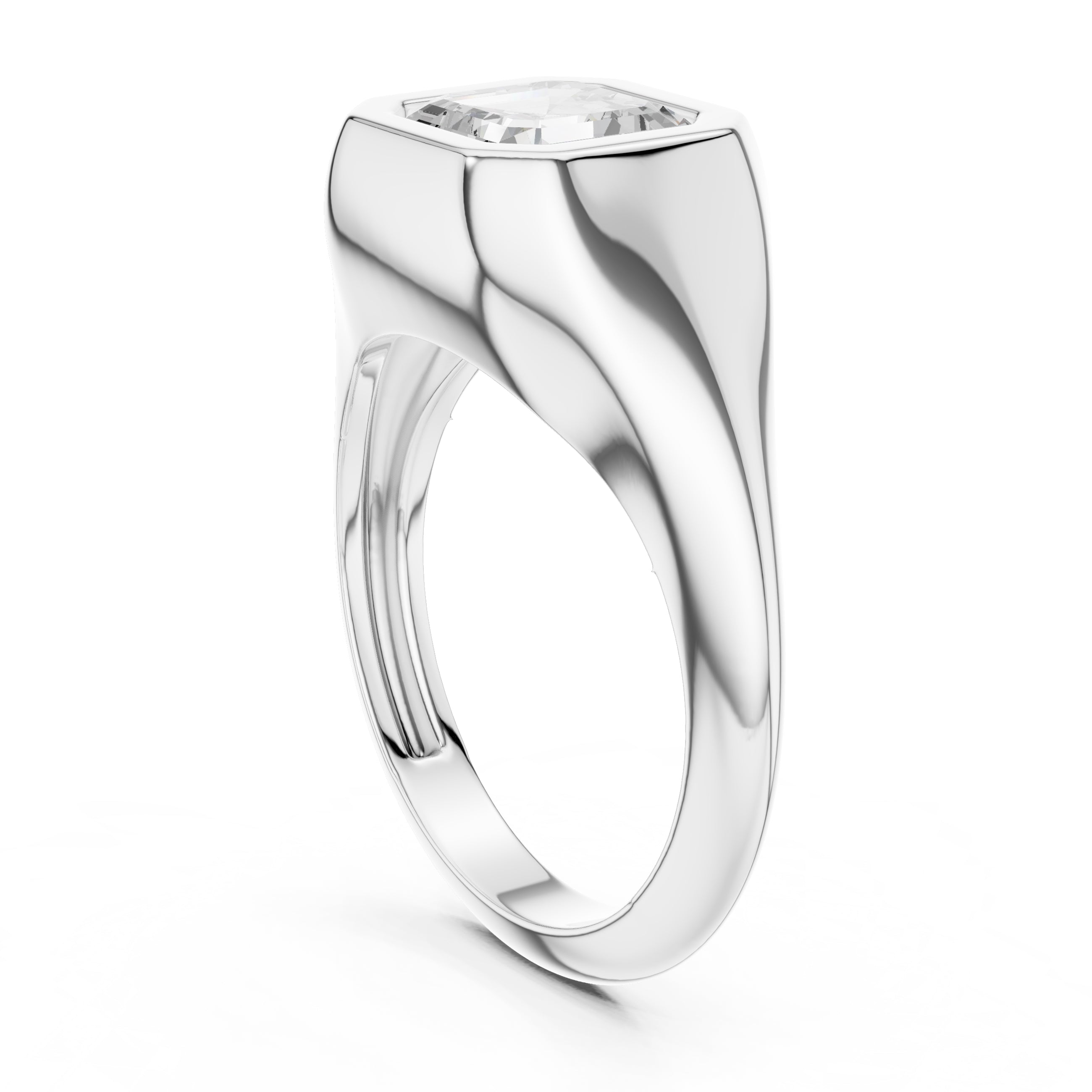 2.00 ct Fortress Setting 2ct White Gold Asscher