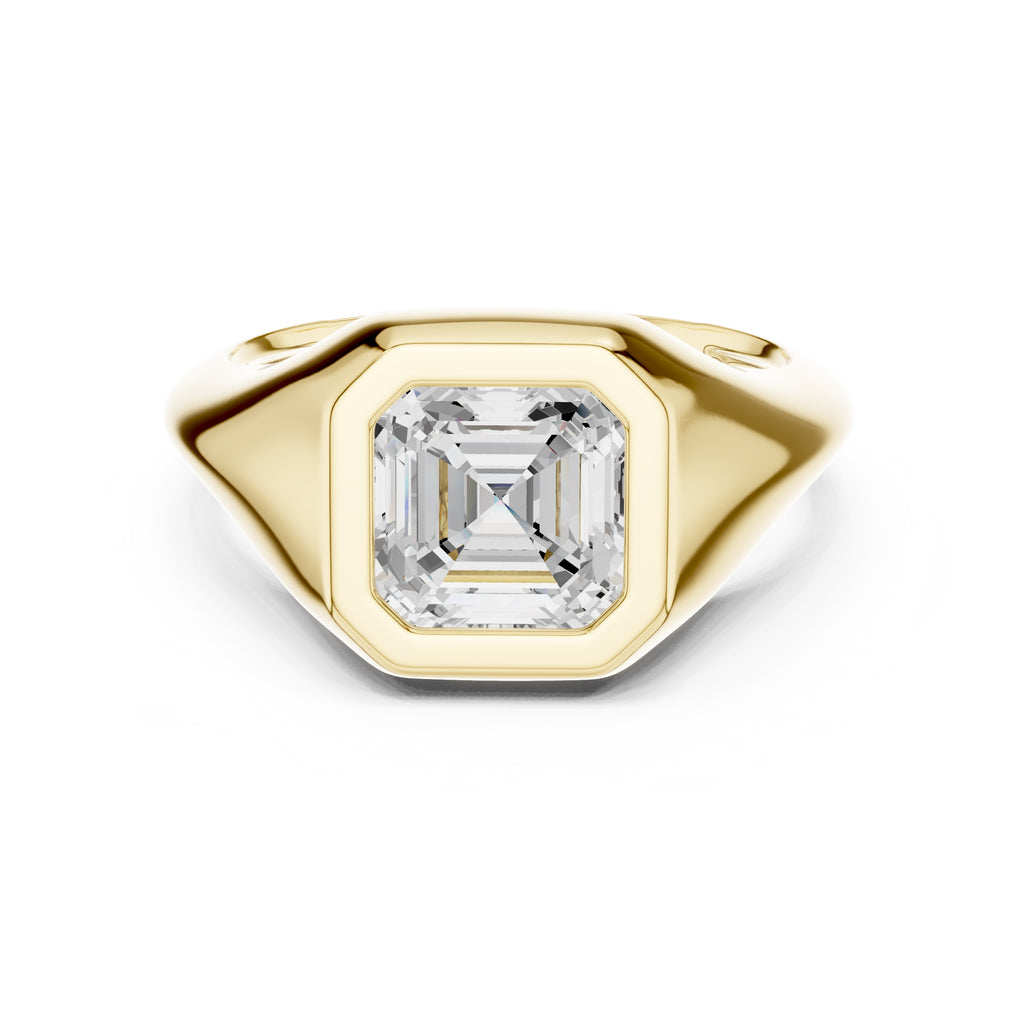 2.00 ct Fortress Setting 2ct Yellow Gold Asscher
