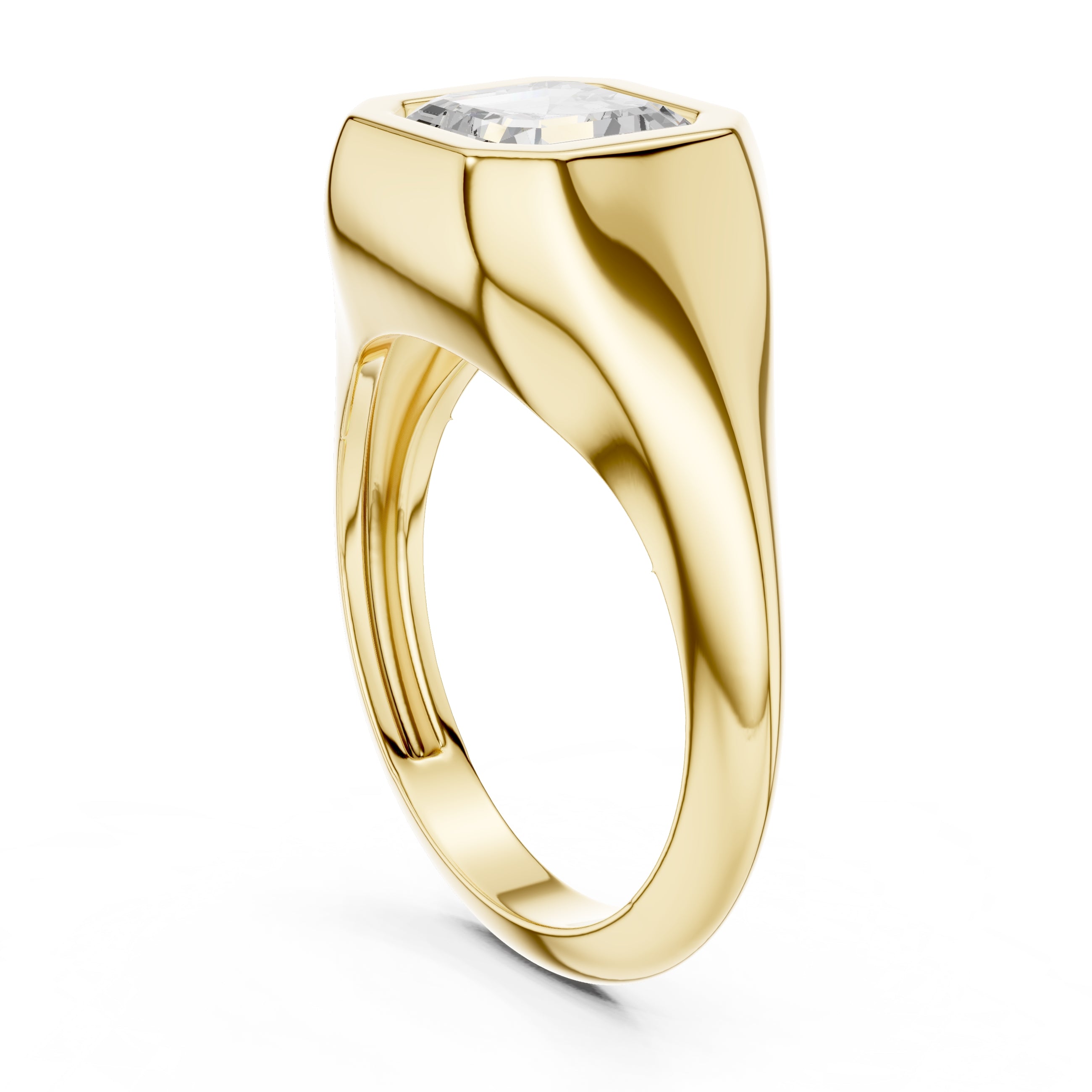2.00 ct Fortress Setting 2ct Yellow Gold Asscher