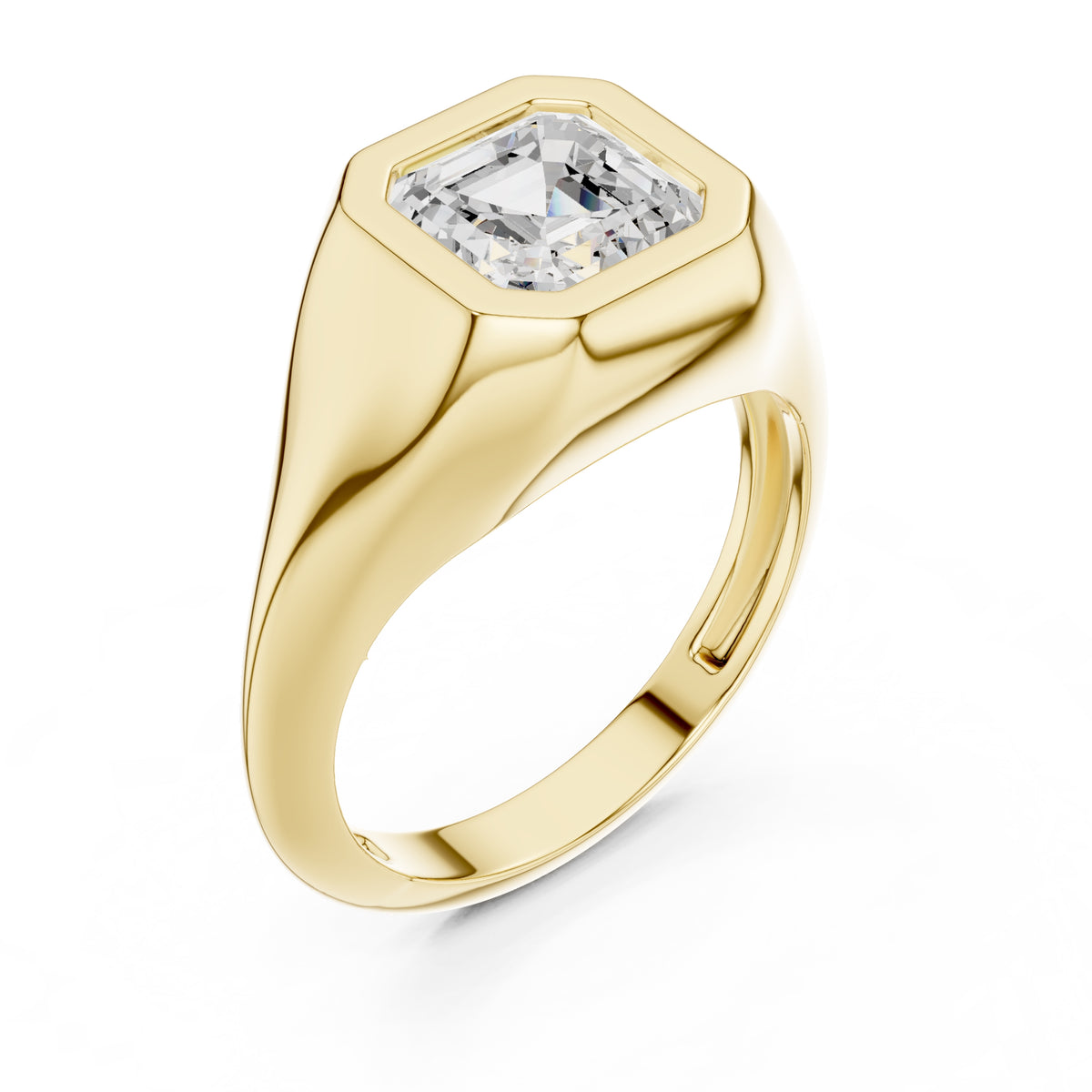 2.00 ct Fortress Setting 2ct Yellow Gold Asscher