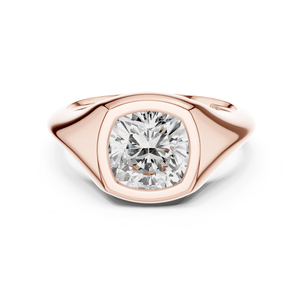 2.00 ct Fortress Setting 2ct Rose Gold Cushion