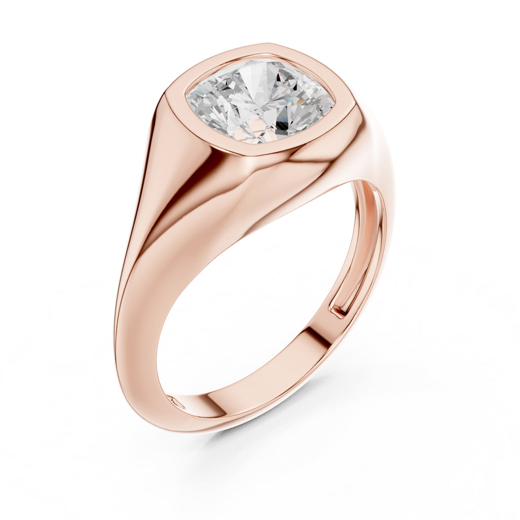 2.00 ct Fortress Setting 2ct Rose Gold Cushion