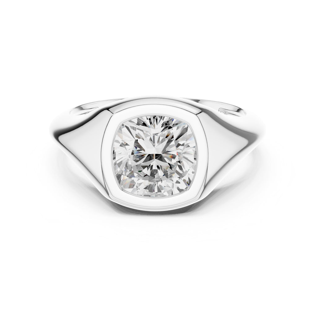 2.00 ct Fortress Setting 2ct White Gold Cushion