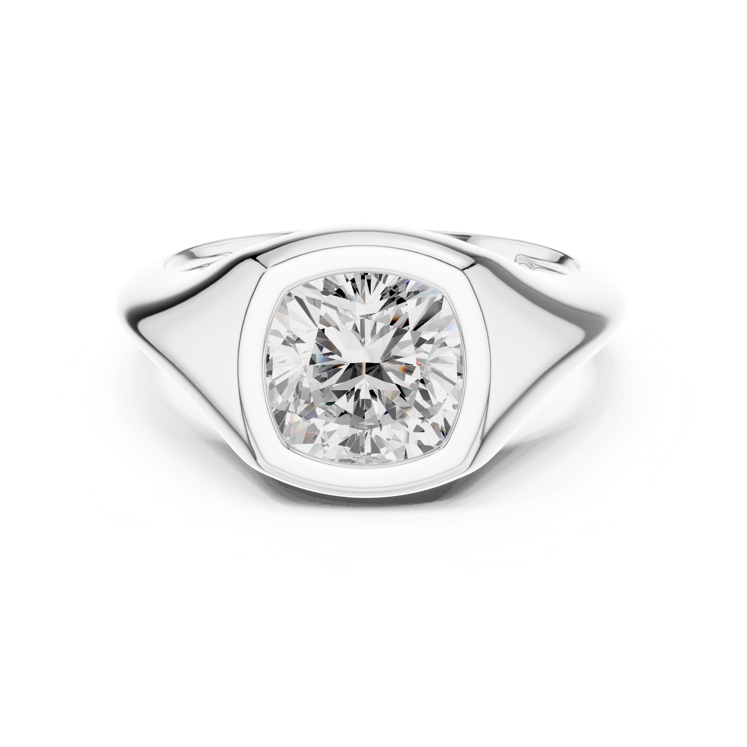 2.00 ct Fortress Setting 2ct White Gold Cushion