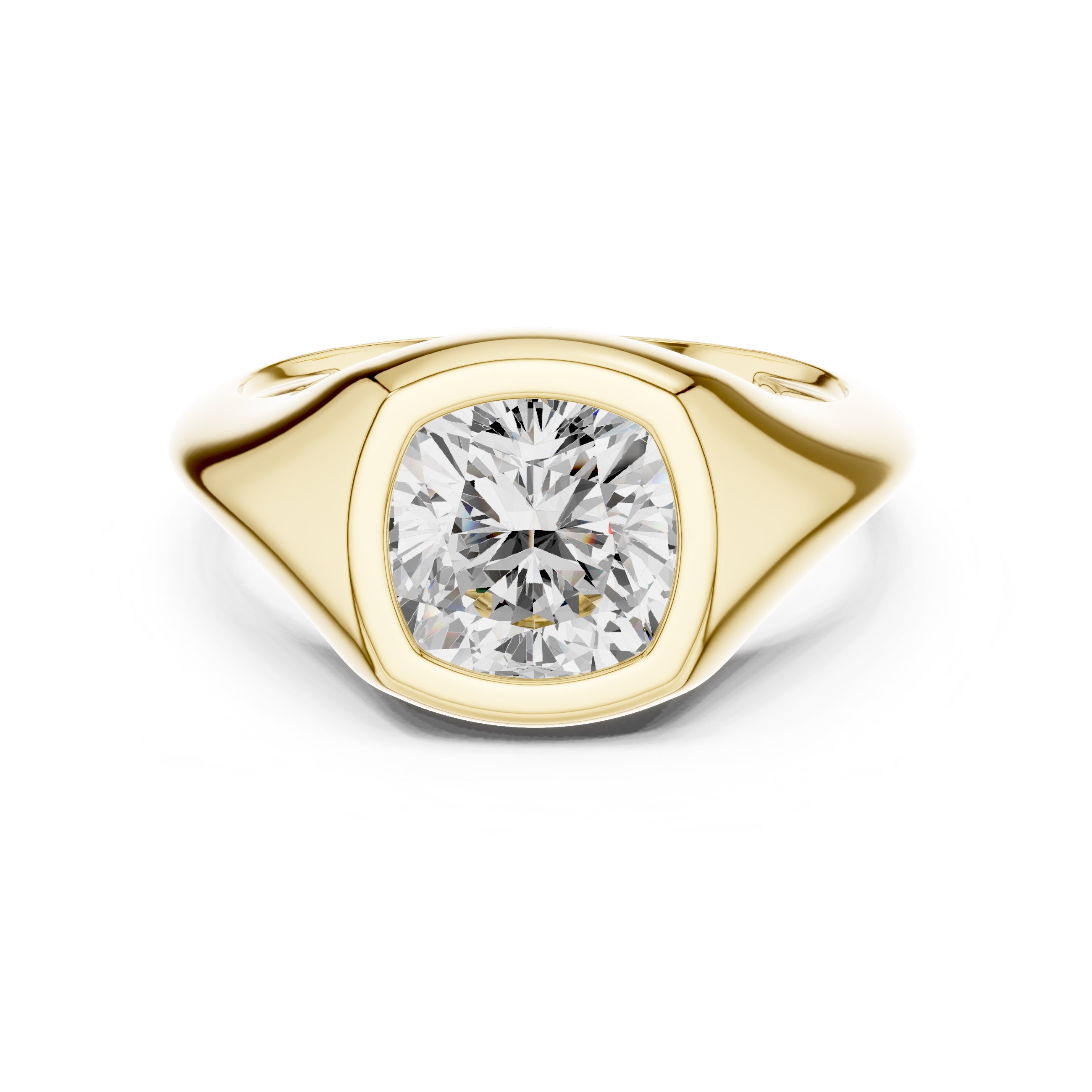 2.00 ct Fortress Setting 2ct Yellow Gold Cushion