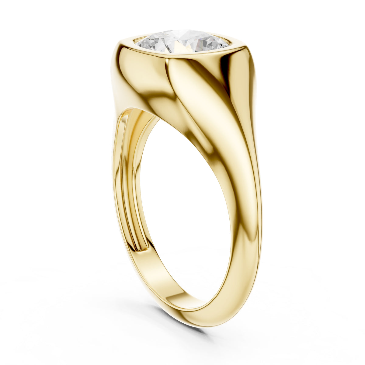 2.00 ct Fortress Setting 2ct Yellow Gold Cushion