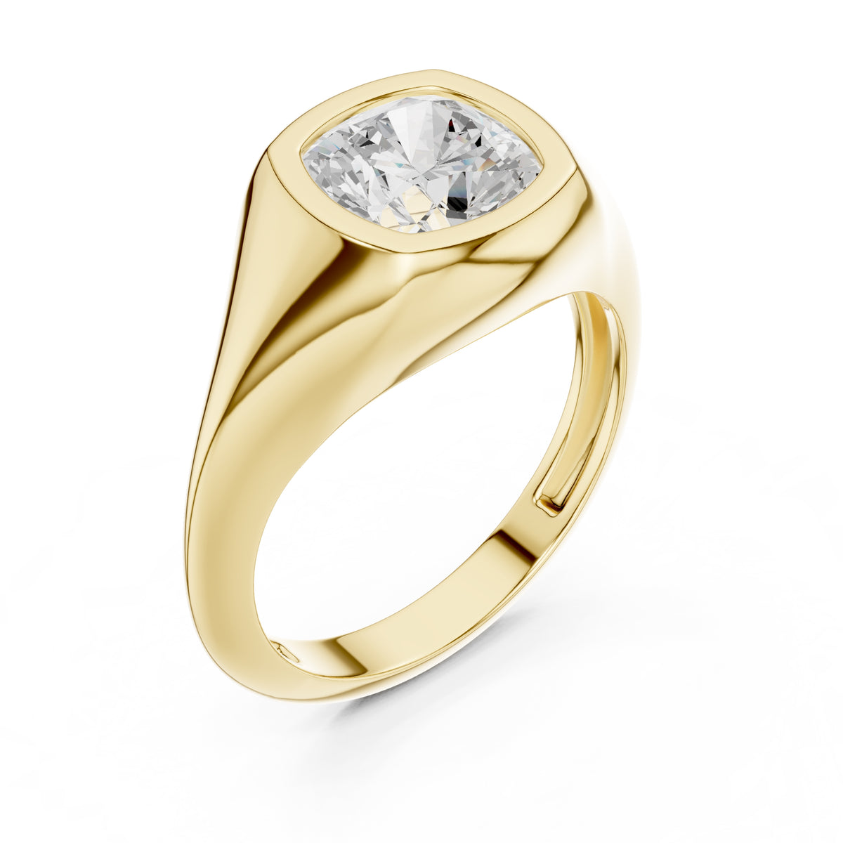 2.00 ct Fortress Setting 2ct Yellow Gold Cushion