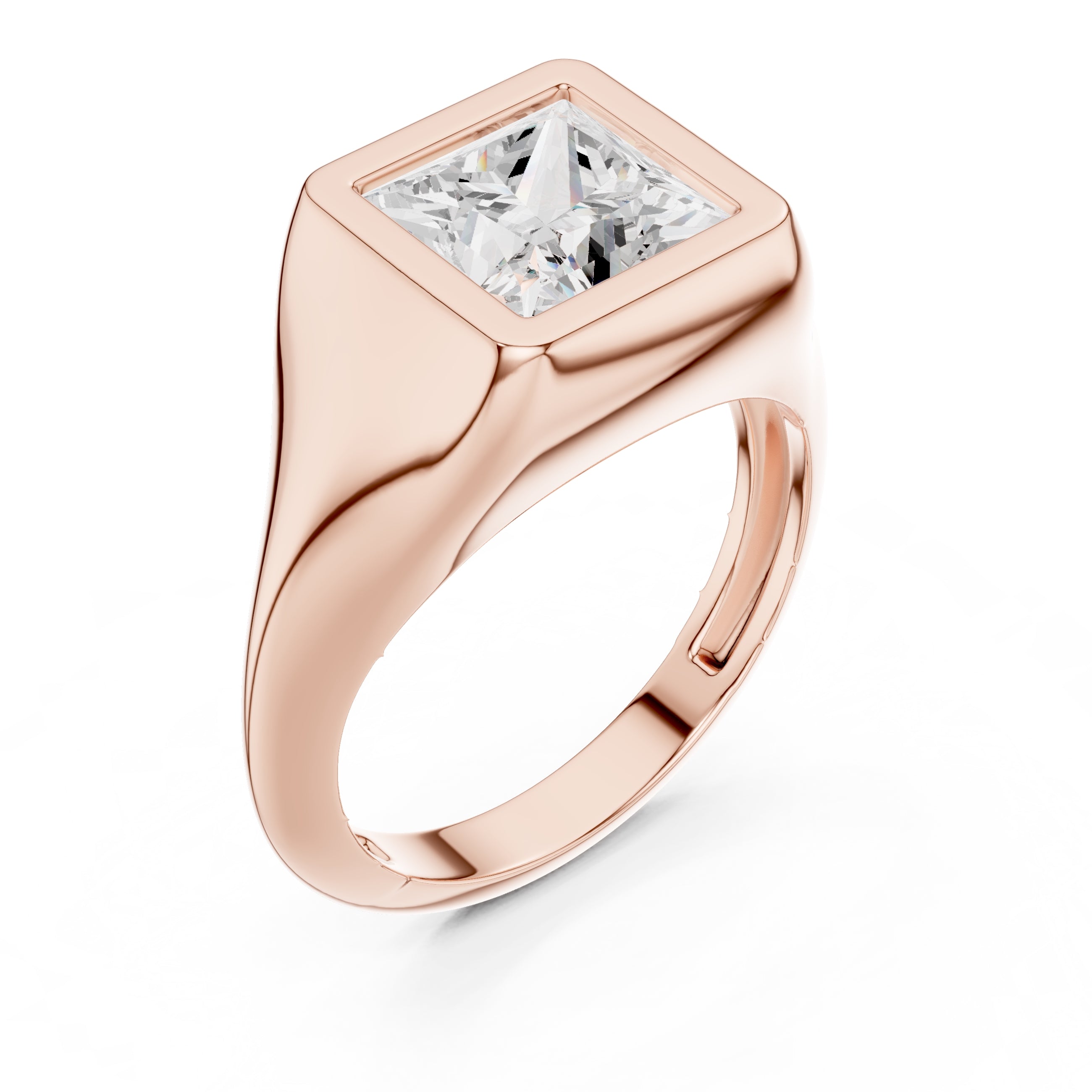 2.00 ct Fortress Setting 2ct Rose Gold Princess