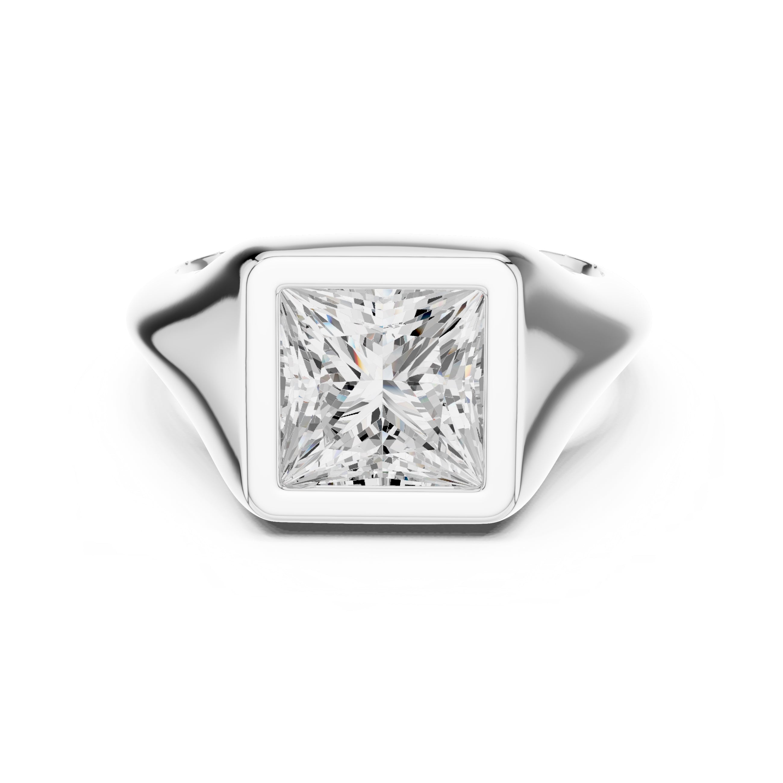 2.00 ct Fortress Setting 2ct White Gold Princess