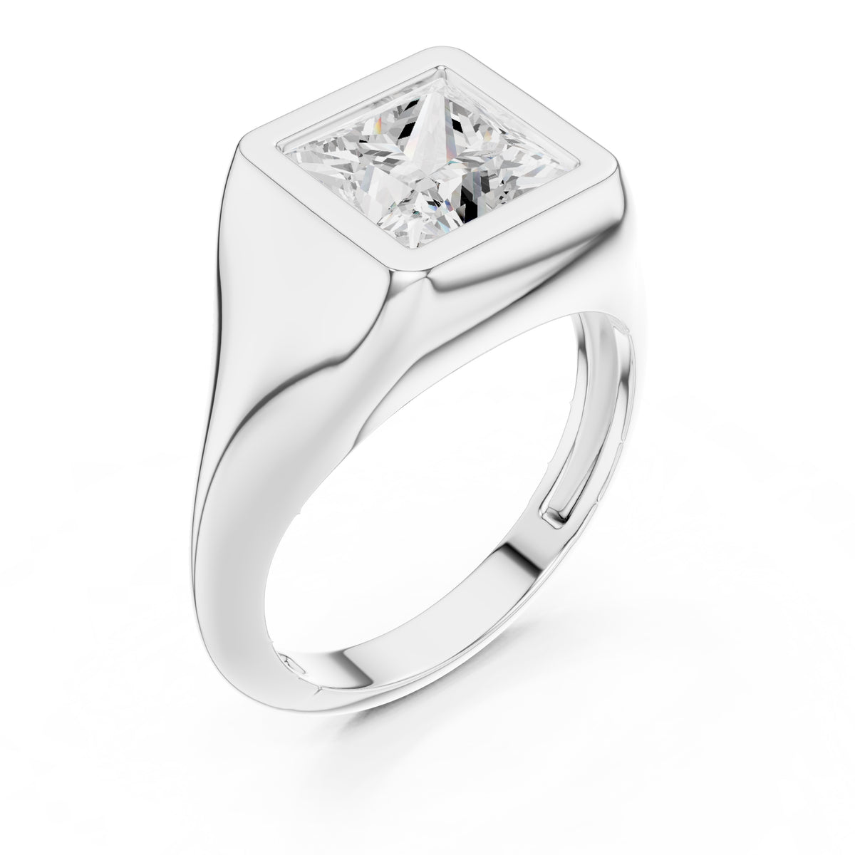2.00 ct Fortress Setting 2ct White Gold Princess