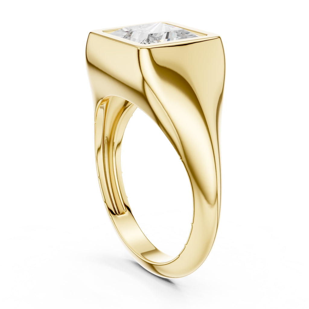 2.00 ct Fortress Setting 2ct Yellow Gold Princess