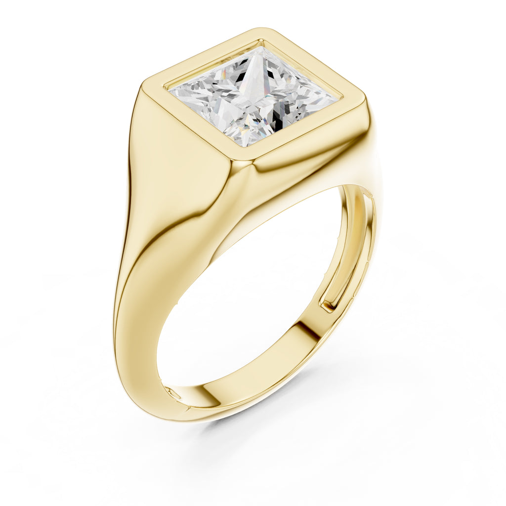 2.00 ct Fortress Setting 2ct Yellow Gold Princess