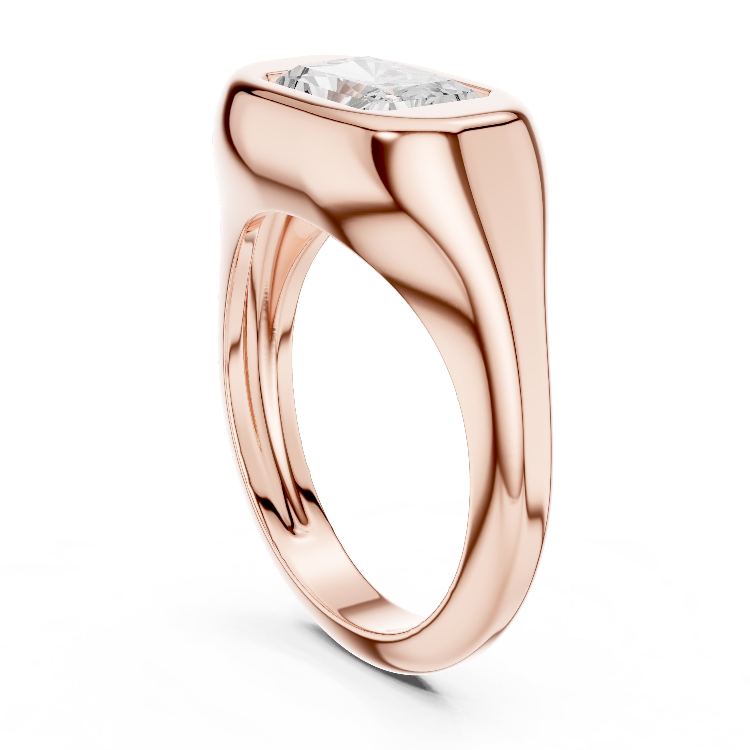 2.00 ct Fortress Setting 2ct Rose Gold Radiant