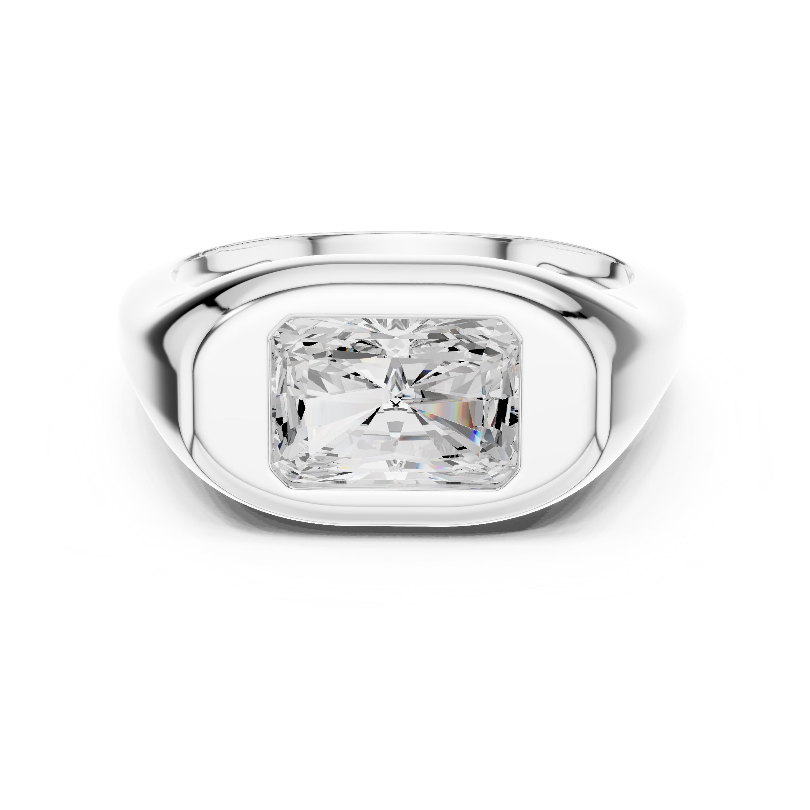 2.00 ct Fortress Setting 2ct White Gold Radiant
