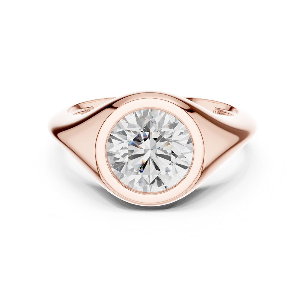2.00 ct Fortress Setting 2ct Rose Gold Round