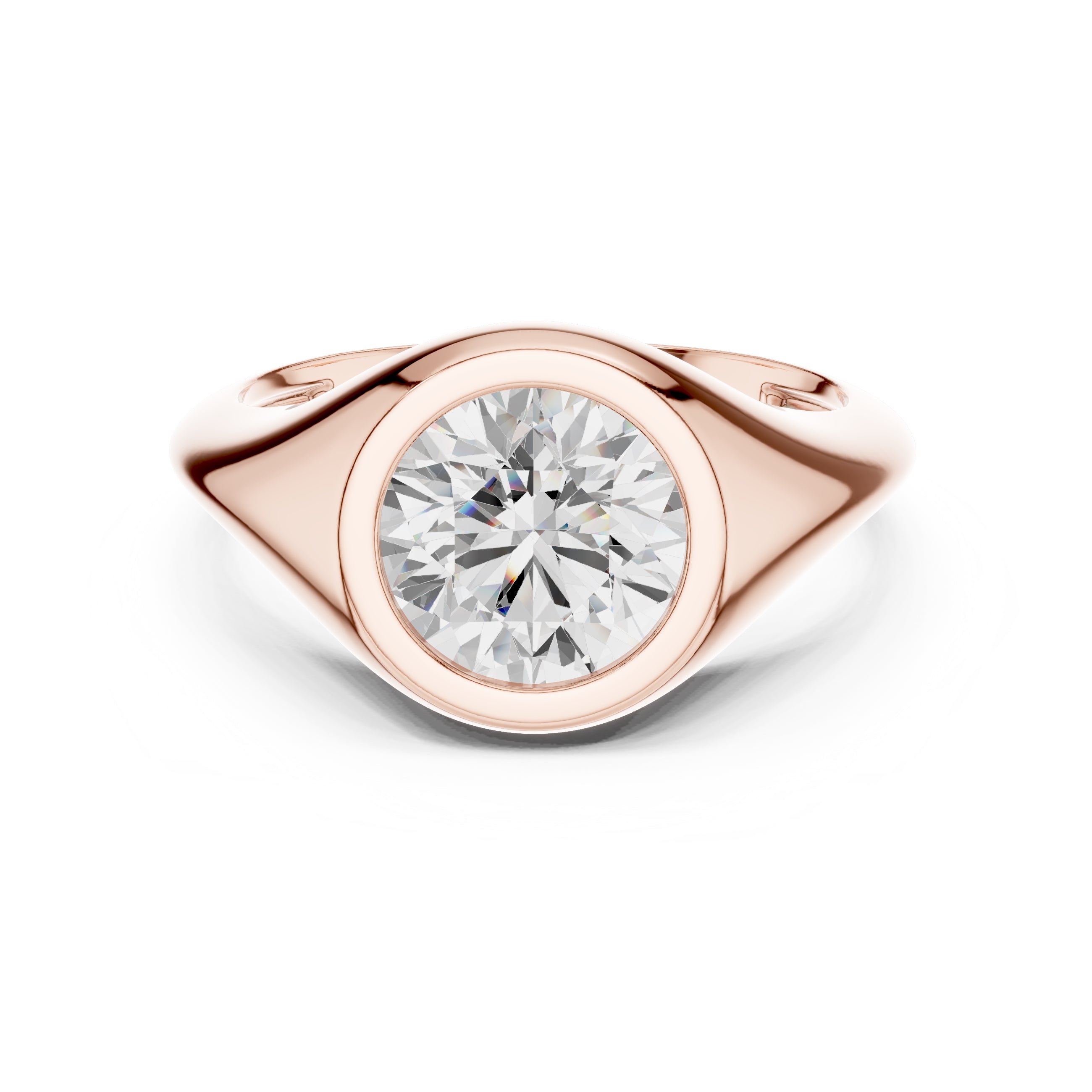 2.00 ct Fortress Setting 2ct Rose Gold Round