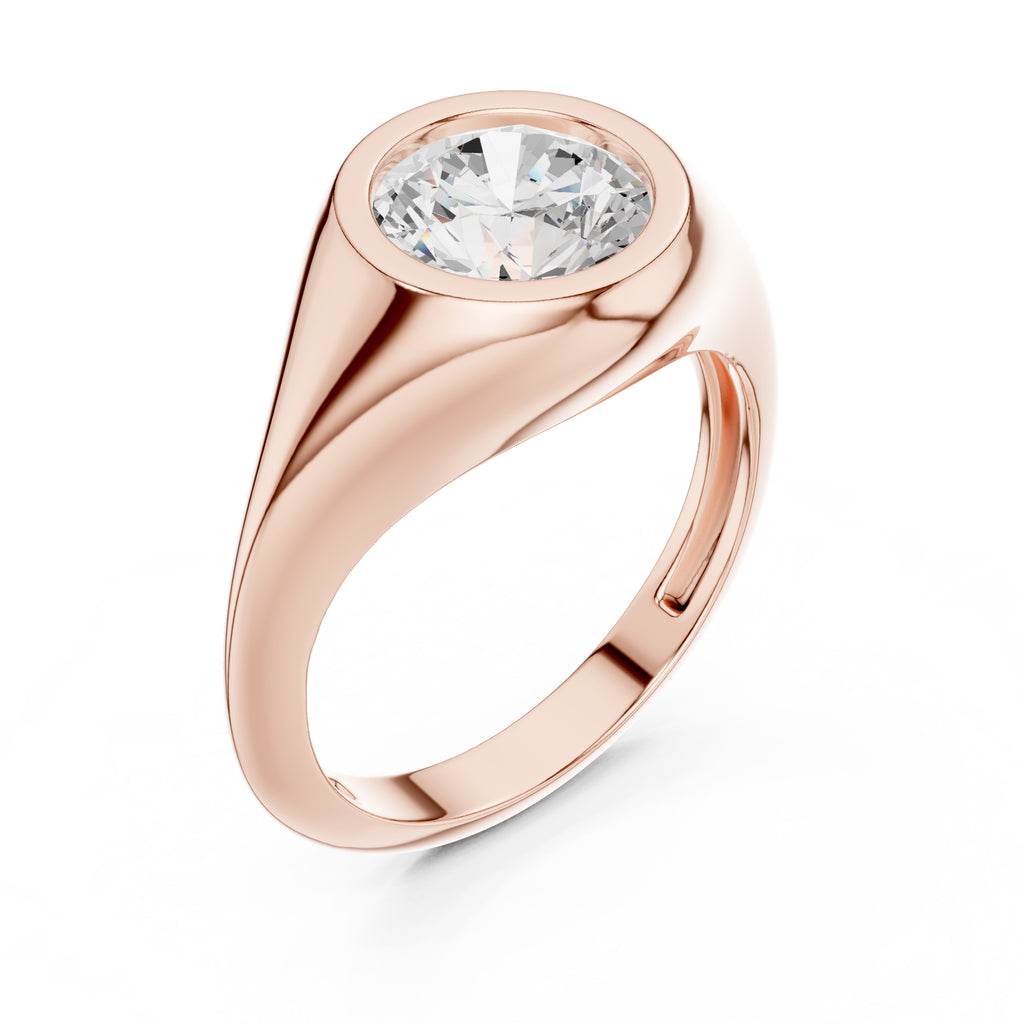 2.00 ct Fortress Setting 2ct Rose Gold Round