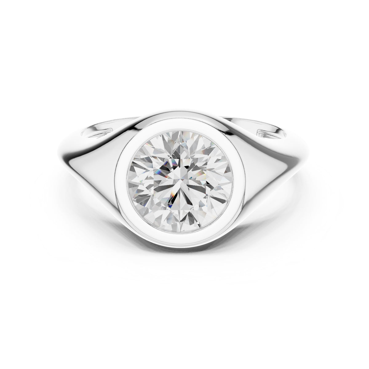 2.00 ct Fortress Setting 2ct White Gold Round