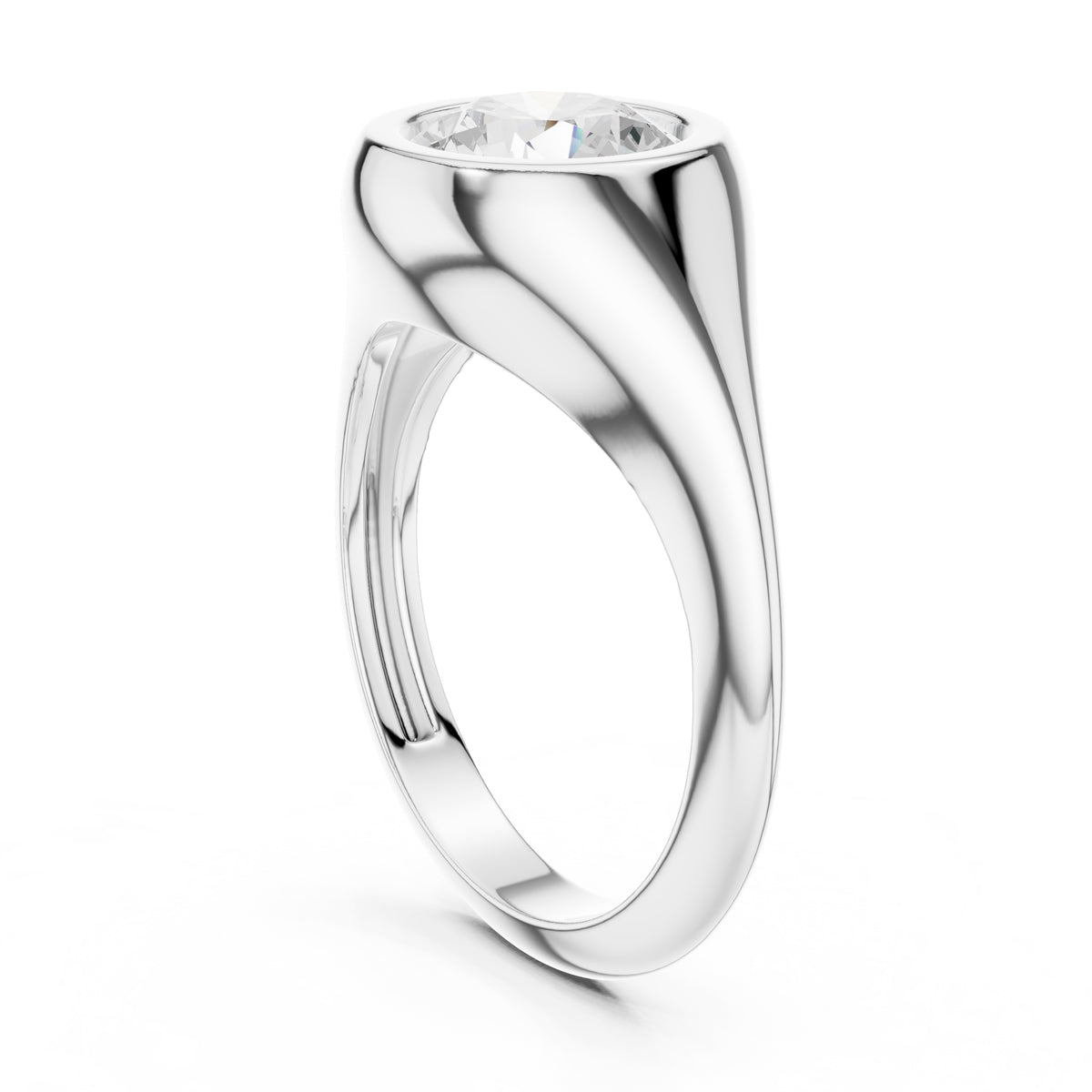 2.00 ct Fortress Setting 2ct White Gold Round