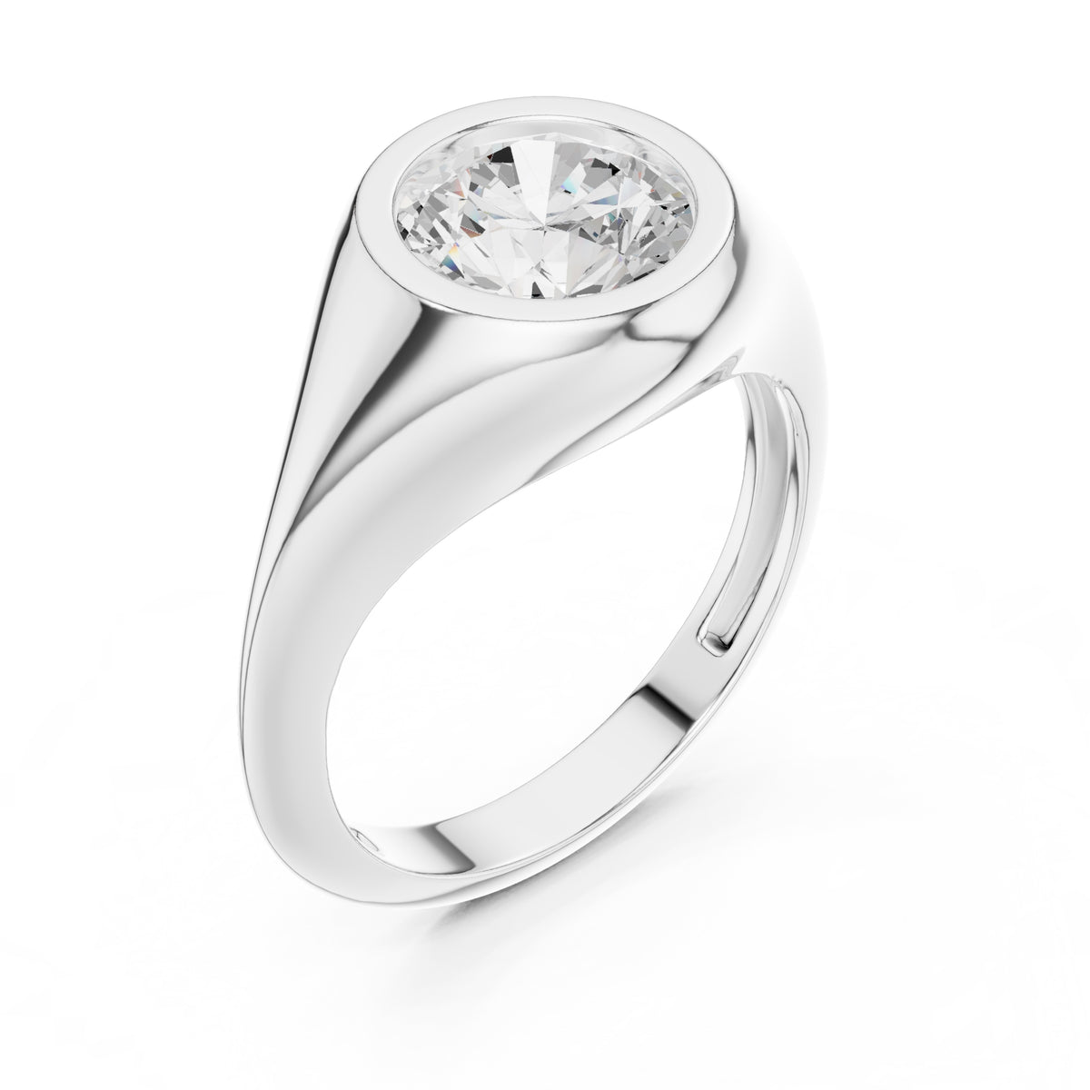 2.00 ct Fortress Setting 2ct White Gold Round