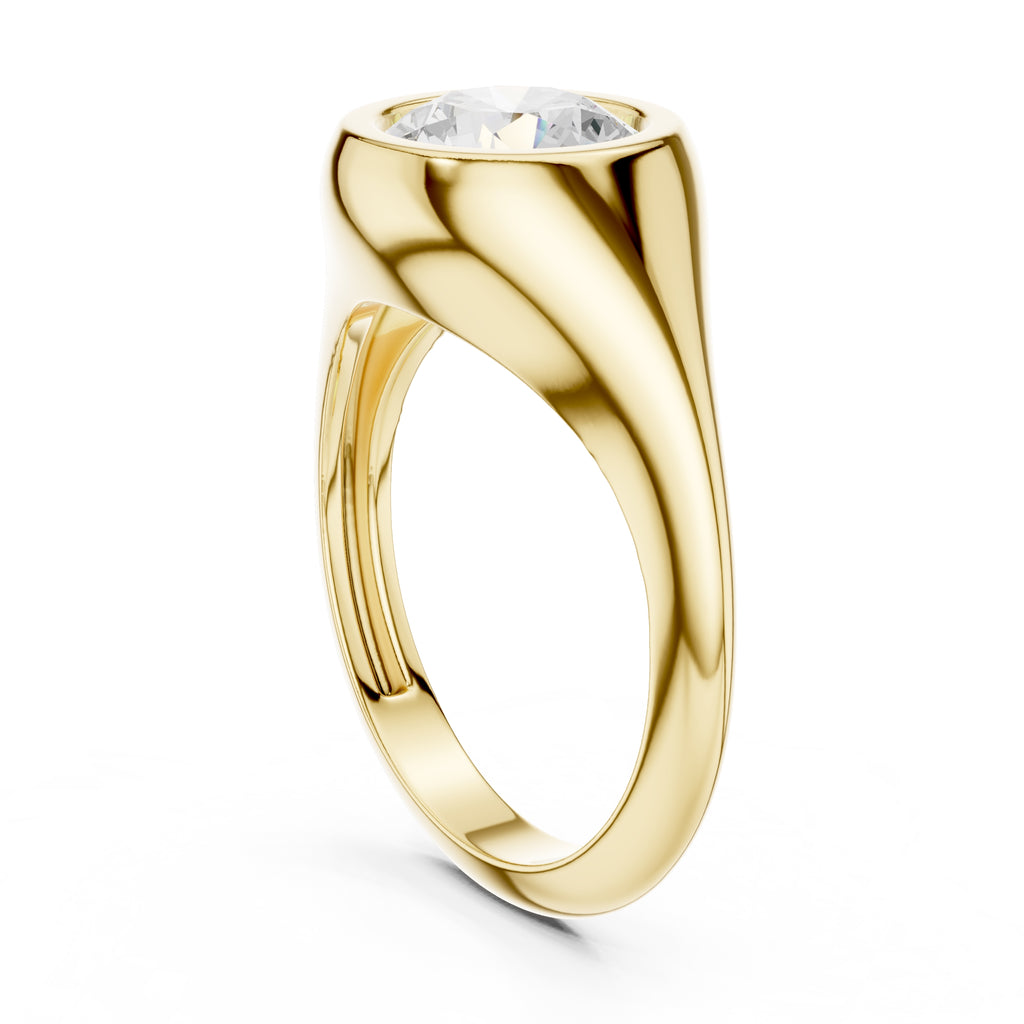 2.00 ct Fortress Setting 2ct Yellow Gold Round