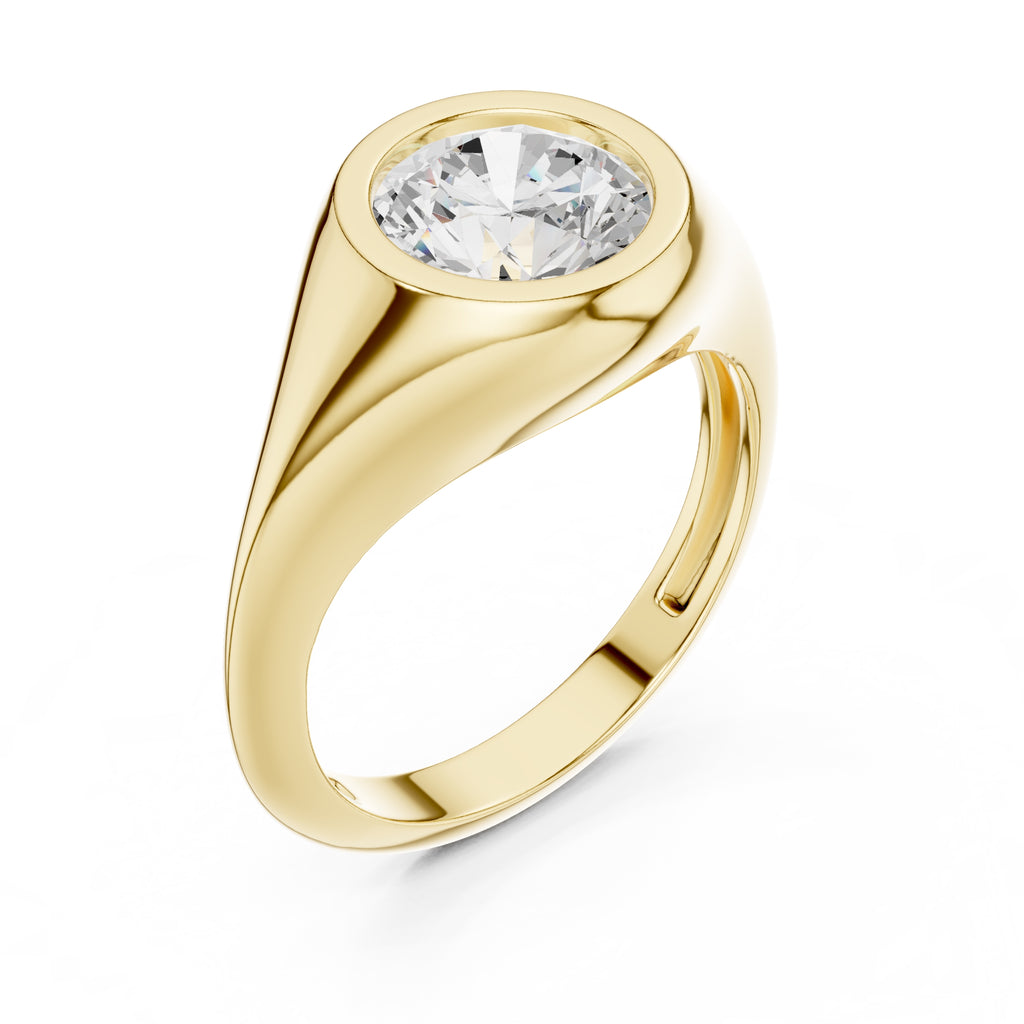 2.00 ct Fortress Setting 2ct Yellow Gold Round