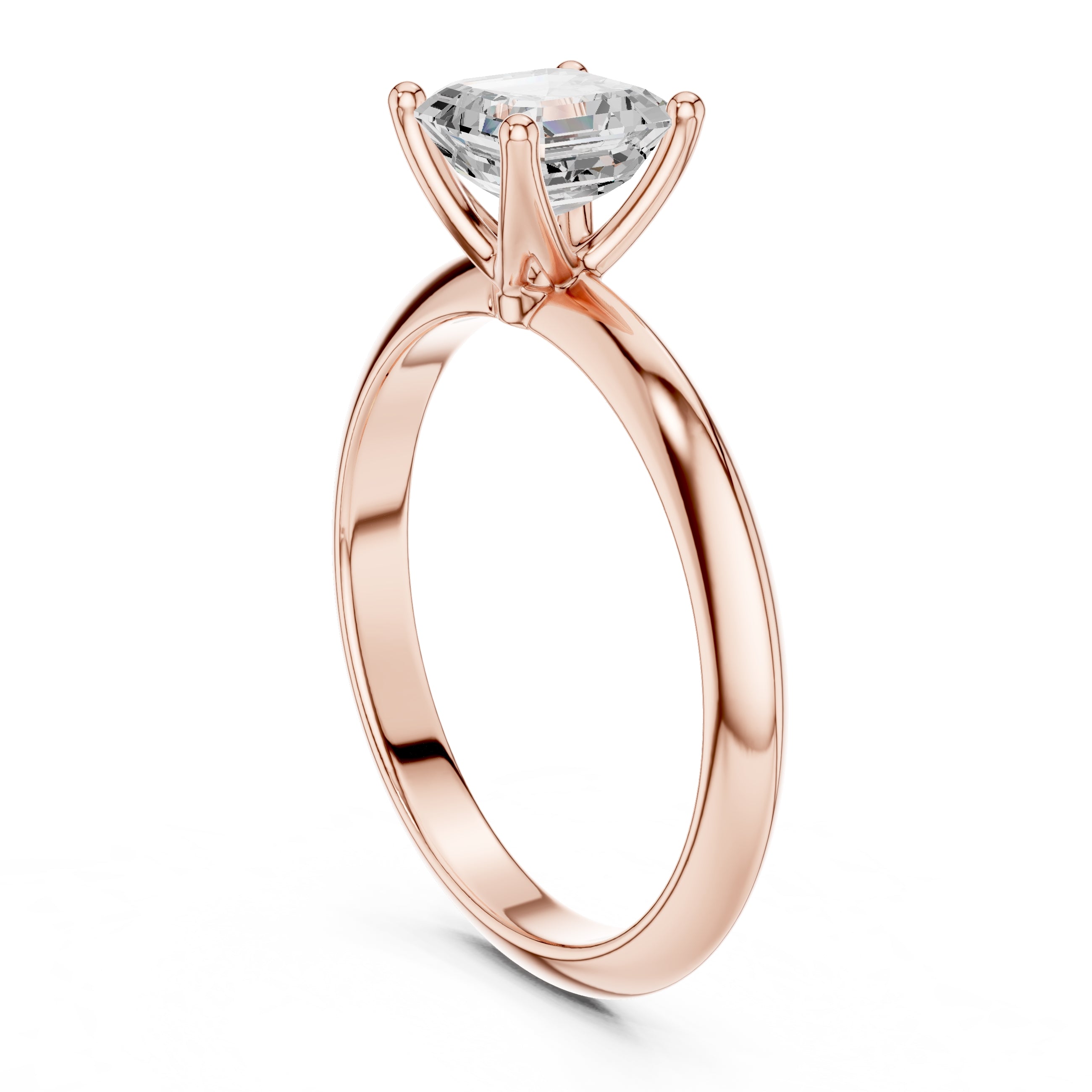 1.00 ct Signature Four-Prong Solitaire 1ct Rose Gold Asscher