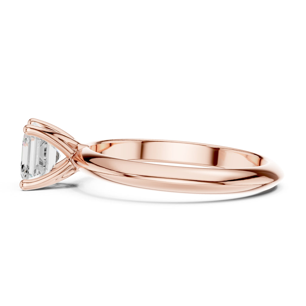 1.00 ct Signature Four-Prong Solitaire 1ct Rose Gold Asscher