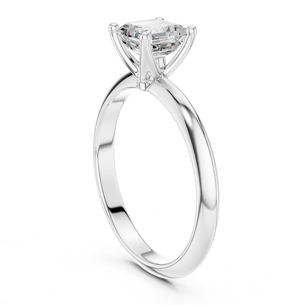1.00 ct Signature Four-Prong Solitaire 1ct White Gold Asscher
