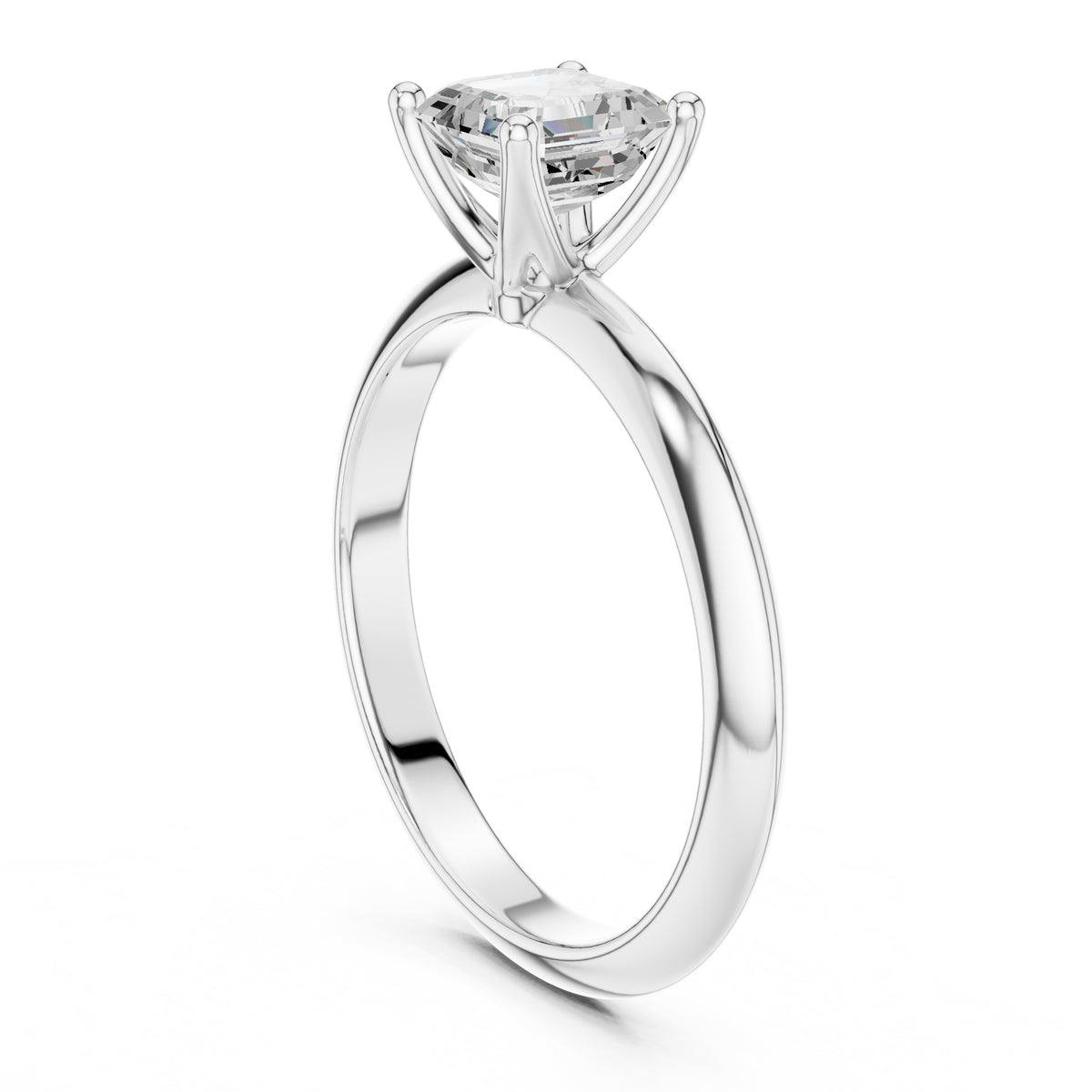 1.00 ct Signature Four-Prong Solitaire 1ct White Gold Asscher