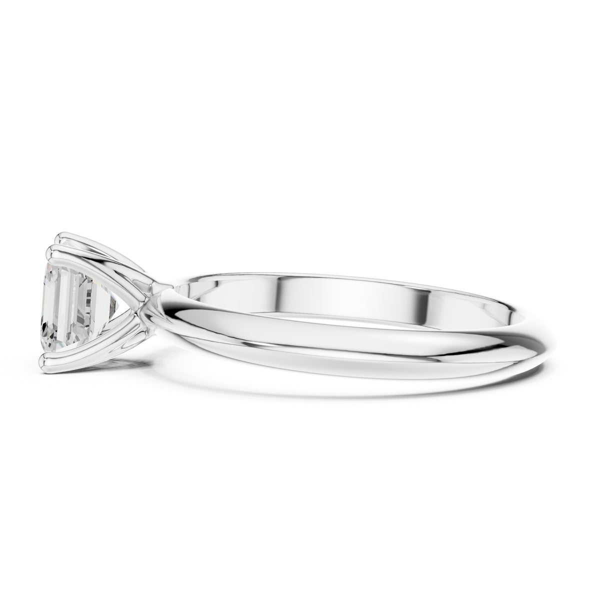 1.00 ct Signature Four-Prong Solitaire 1ct White Gold Asscher