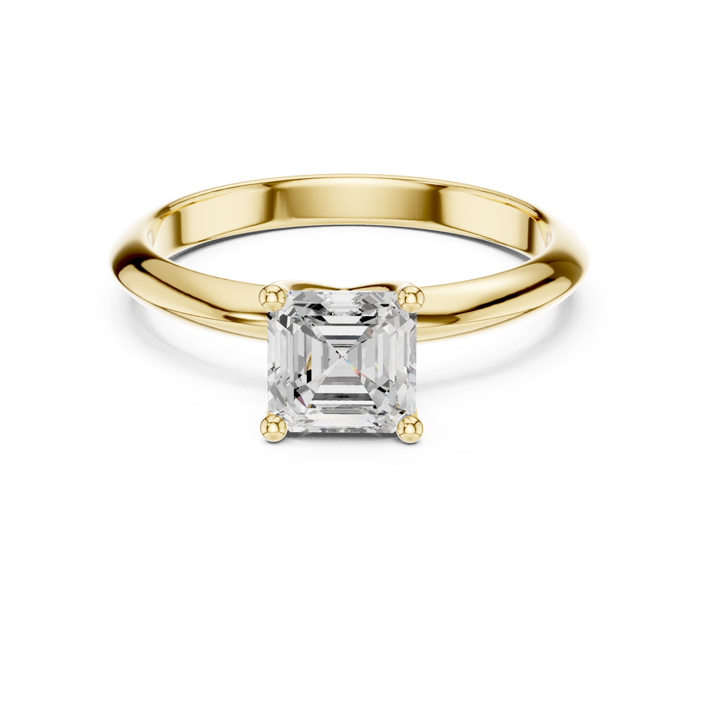 1.00 ct Signature Four-Prong Solitaire 1ct Yellow Gold Asscher