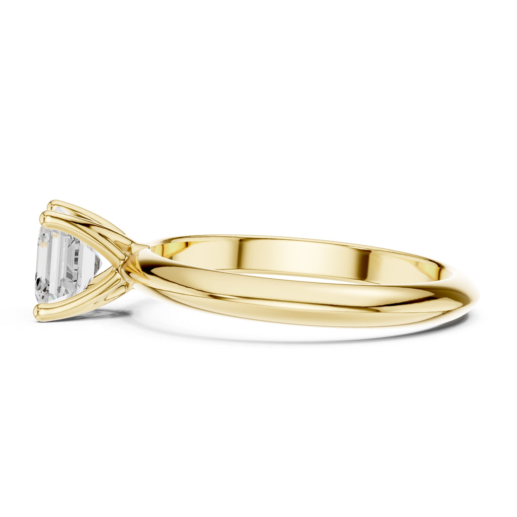 1.00 ct Signature Four-Prong Solitaire 1ct Yellow Gold Asscher