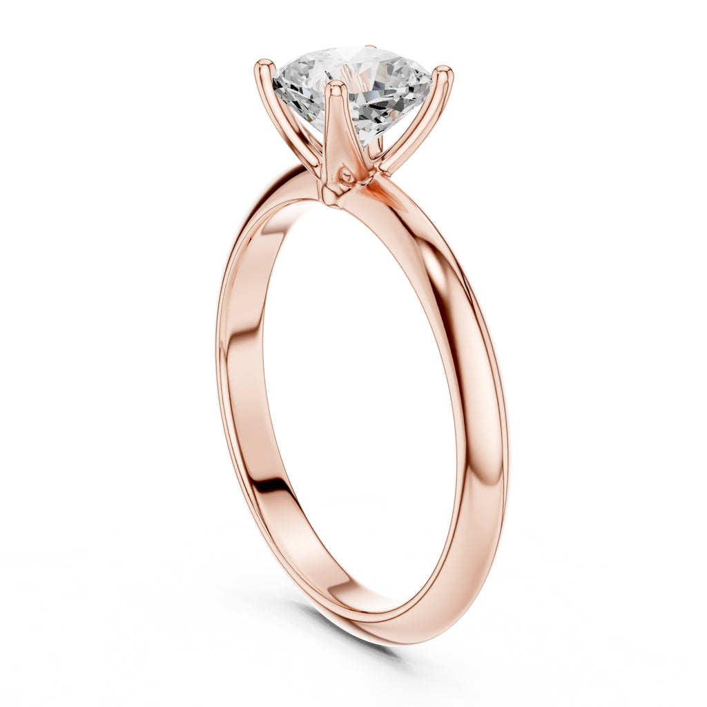 1.00 ct Signature Four-Prong Solitaire 1ct Rose Gold Cushion