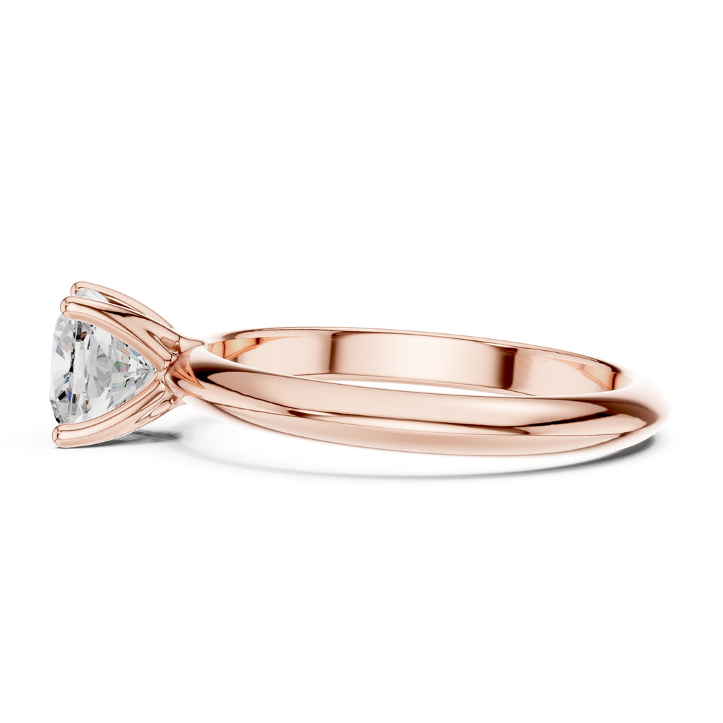 1.00 ct Signature Four-Prong Solitaire 1ct Rose Gold Cushion
