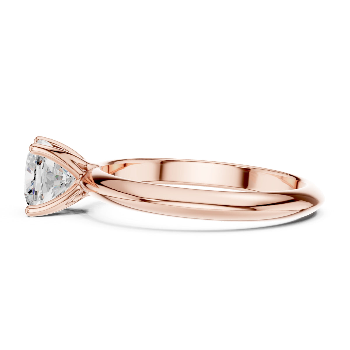 1.00 ct Signature Four-Prong Solitaire 1ct Rose Gold Cushion
