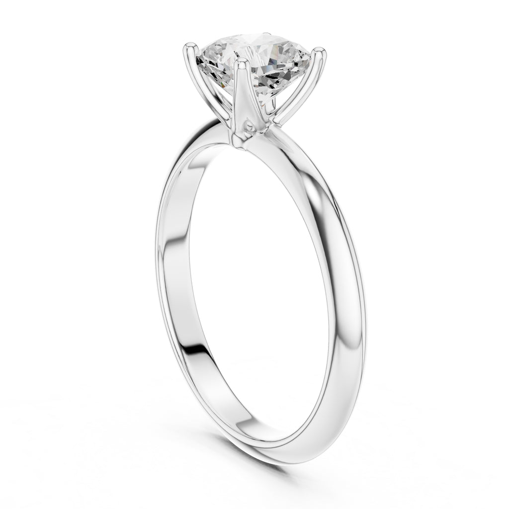 1.00 ct Signature Four-Prong Solitaire 1ct White Gold Cushion