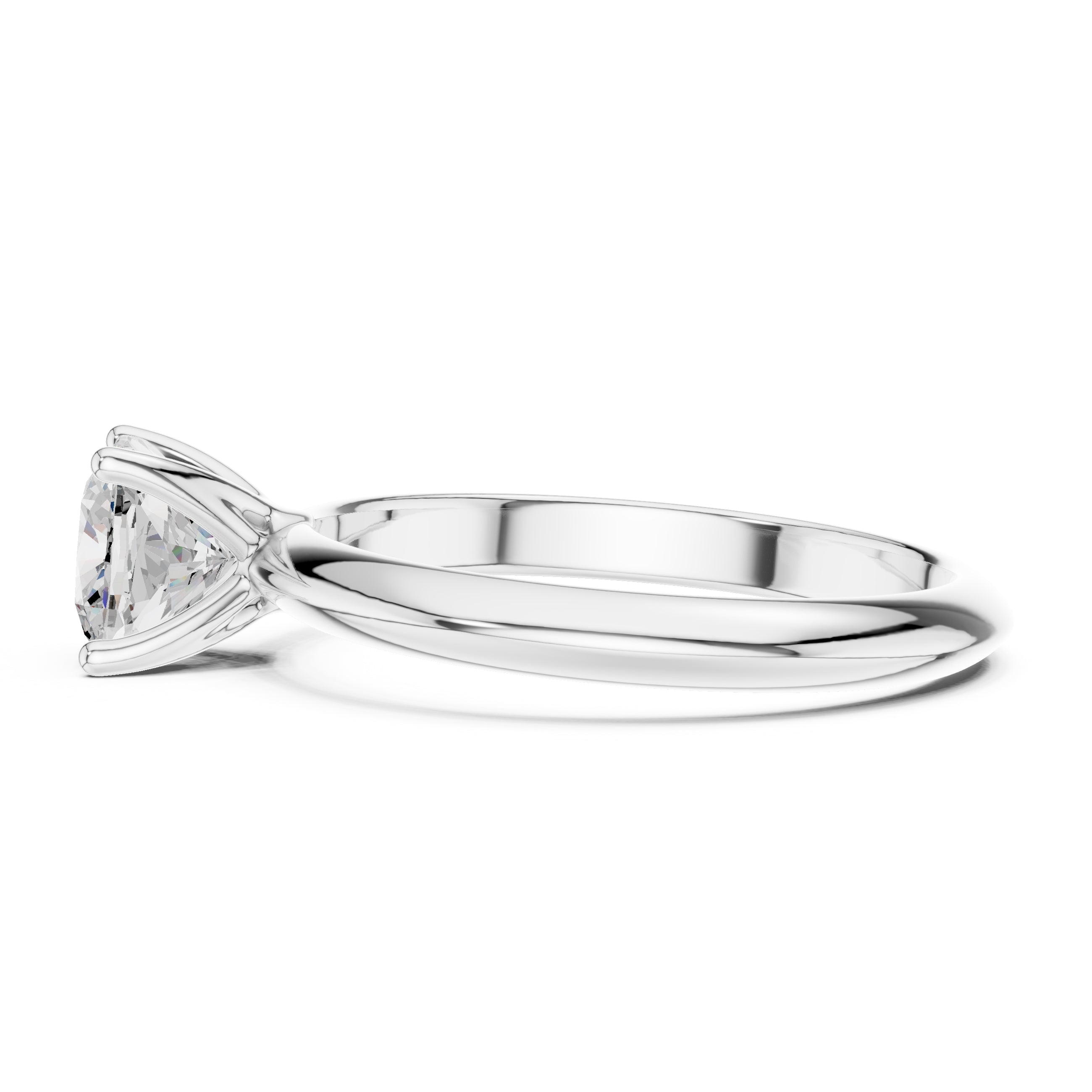 1.00 ct Signature Four-Prong Solitaire 1ct White Gold Cushion