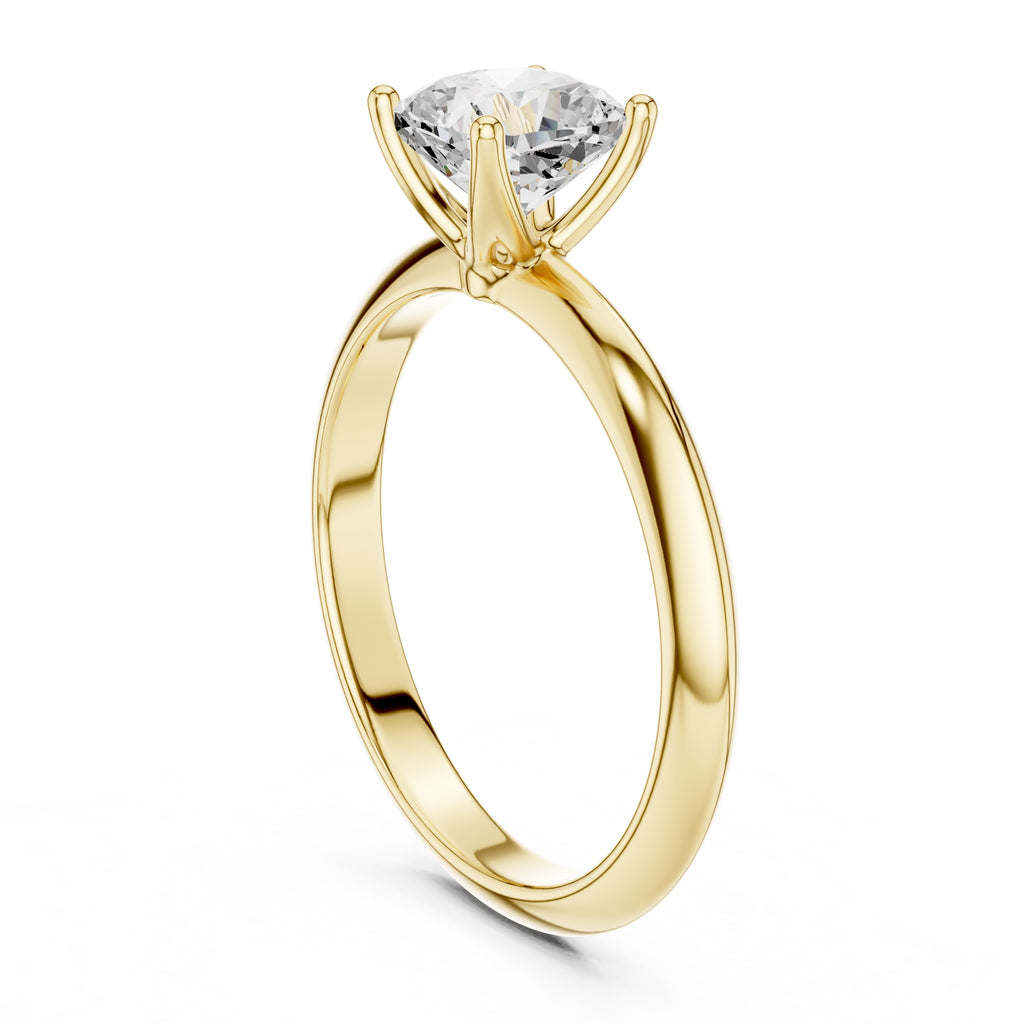1.00 ct Signature Four-Prong Solitaire 1ct Yellow Gold Cushion