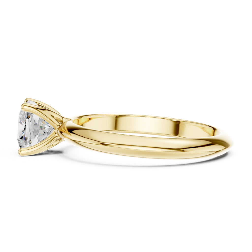 1.00 ct Signature Four-Prong Solitaire 1ct Yellow Gold Cushion