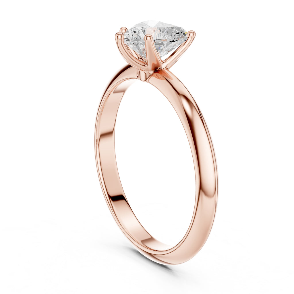 1.00 ct Signature Four-Prong Solitaire 1ct Rose Gold Heart